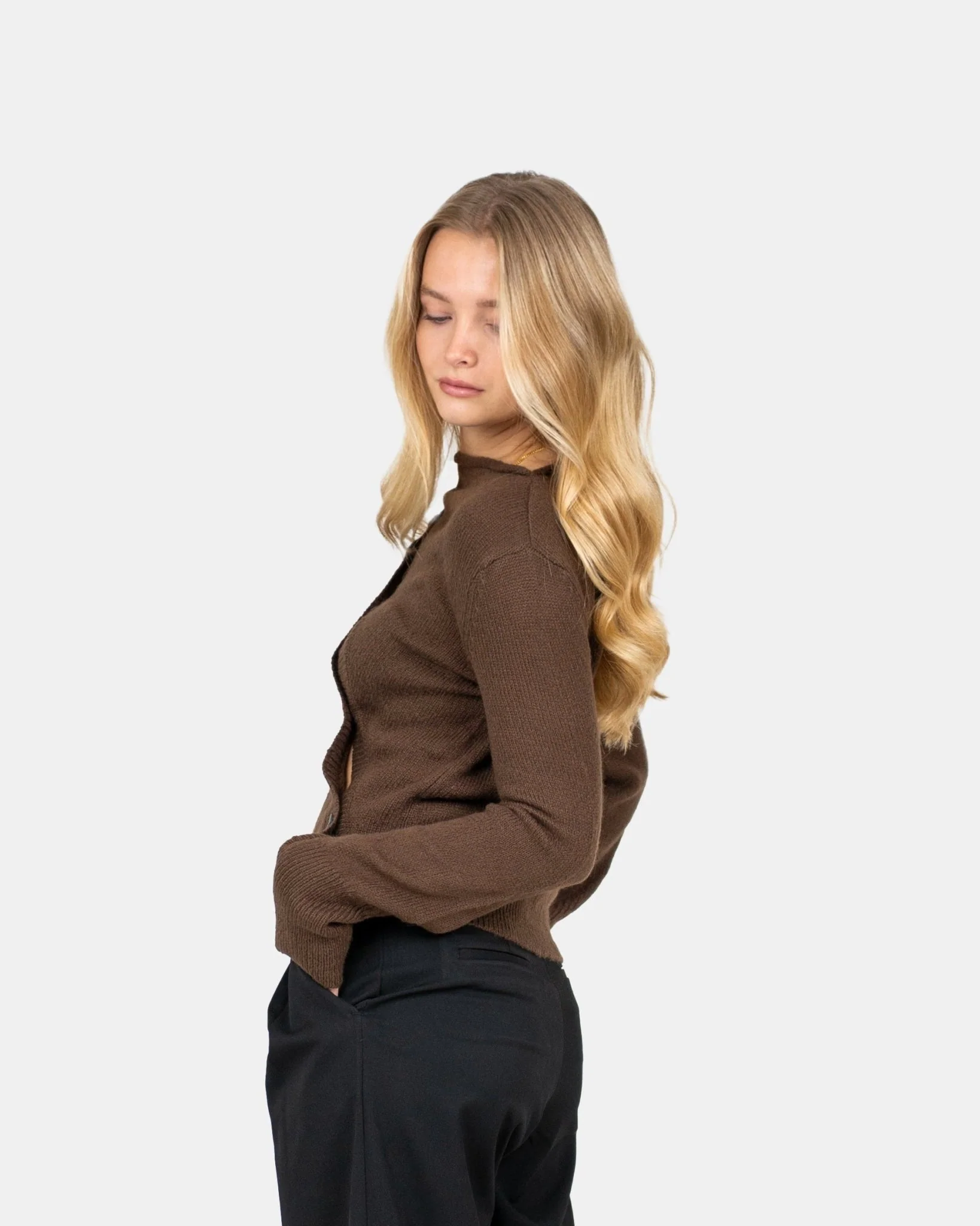 Asymmetrical cardigan brown - Image 3