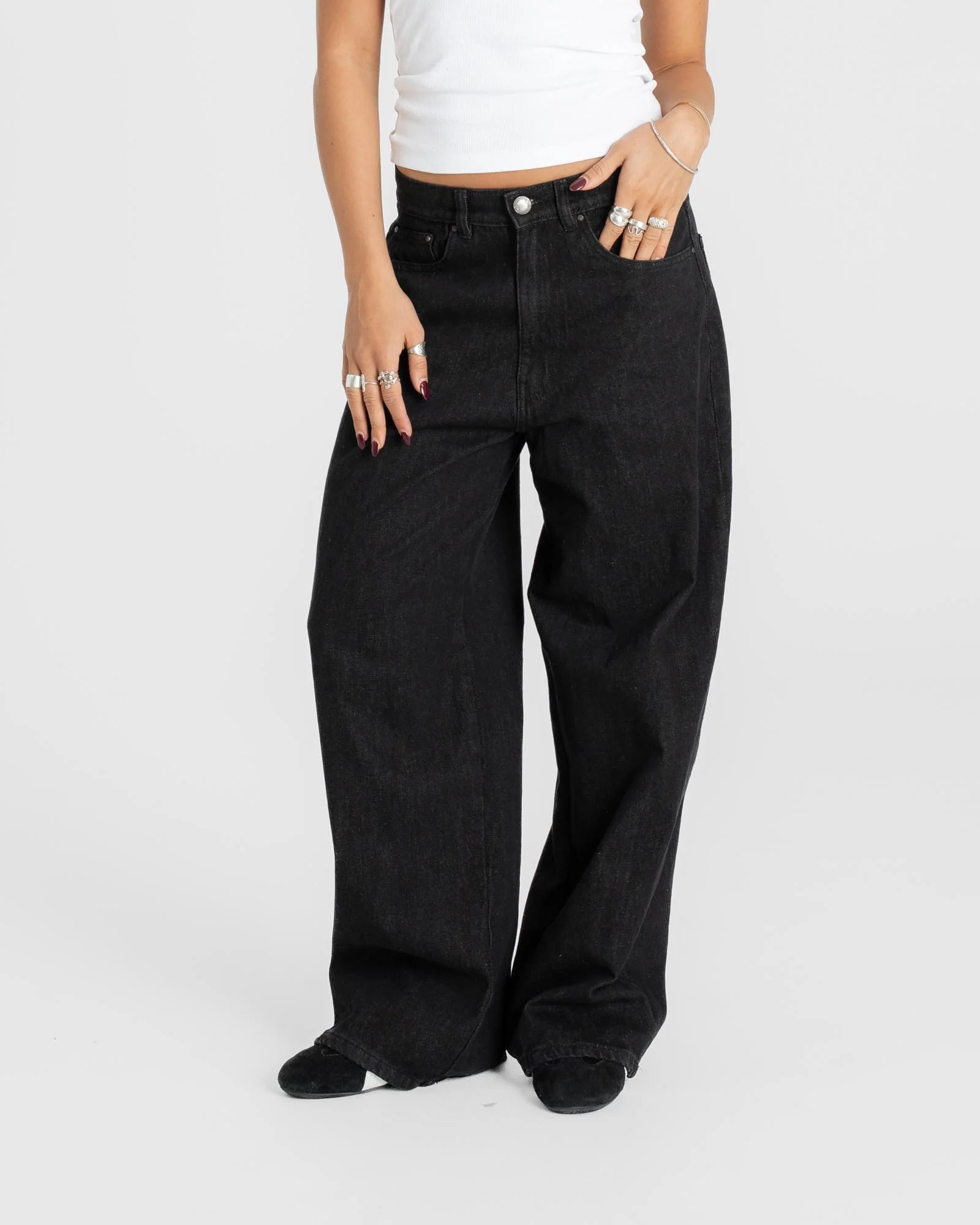 Baggy denim jeans black - Image 3