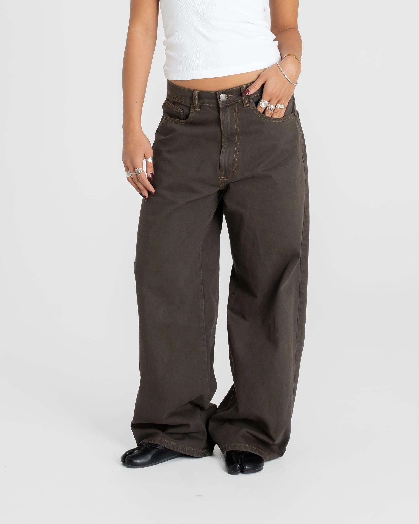 Baggy denim jeans brown - Image 5