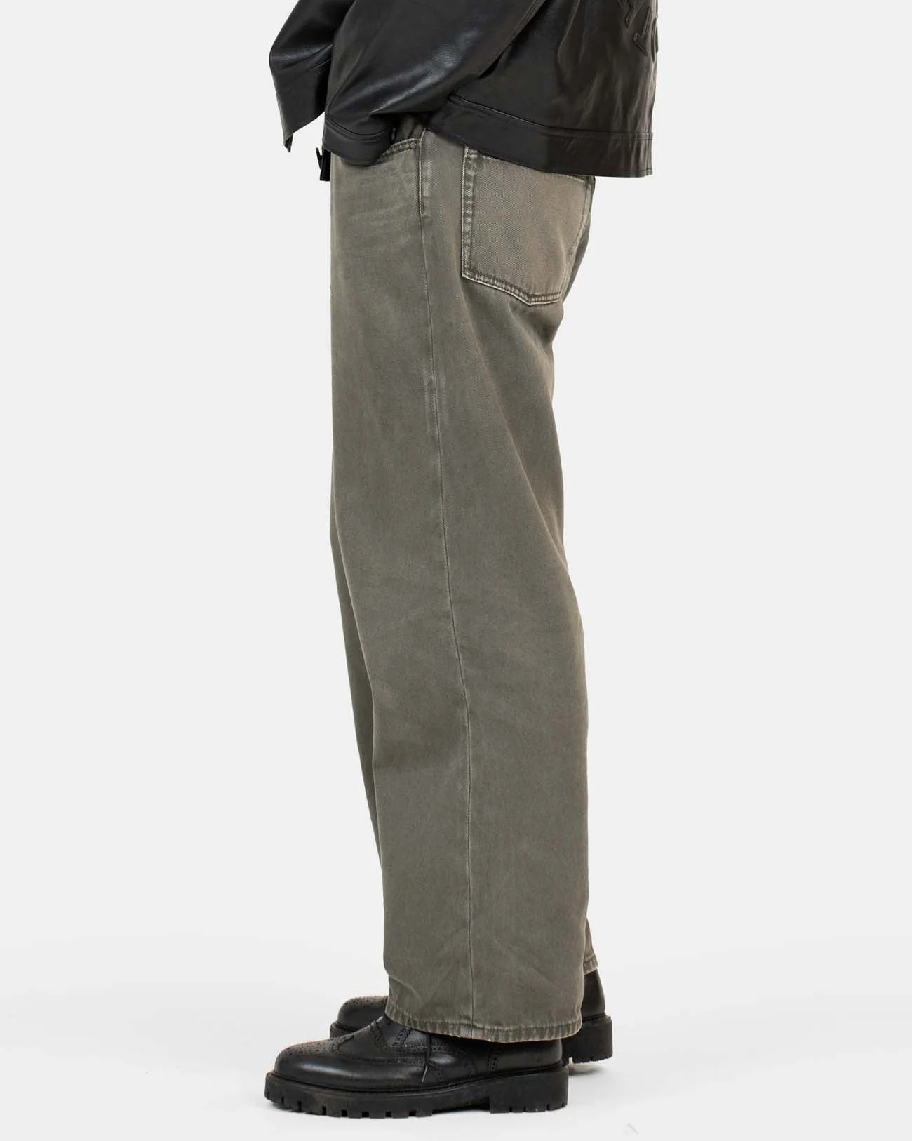 Baggy denim jeans khaki green - Image 4