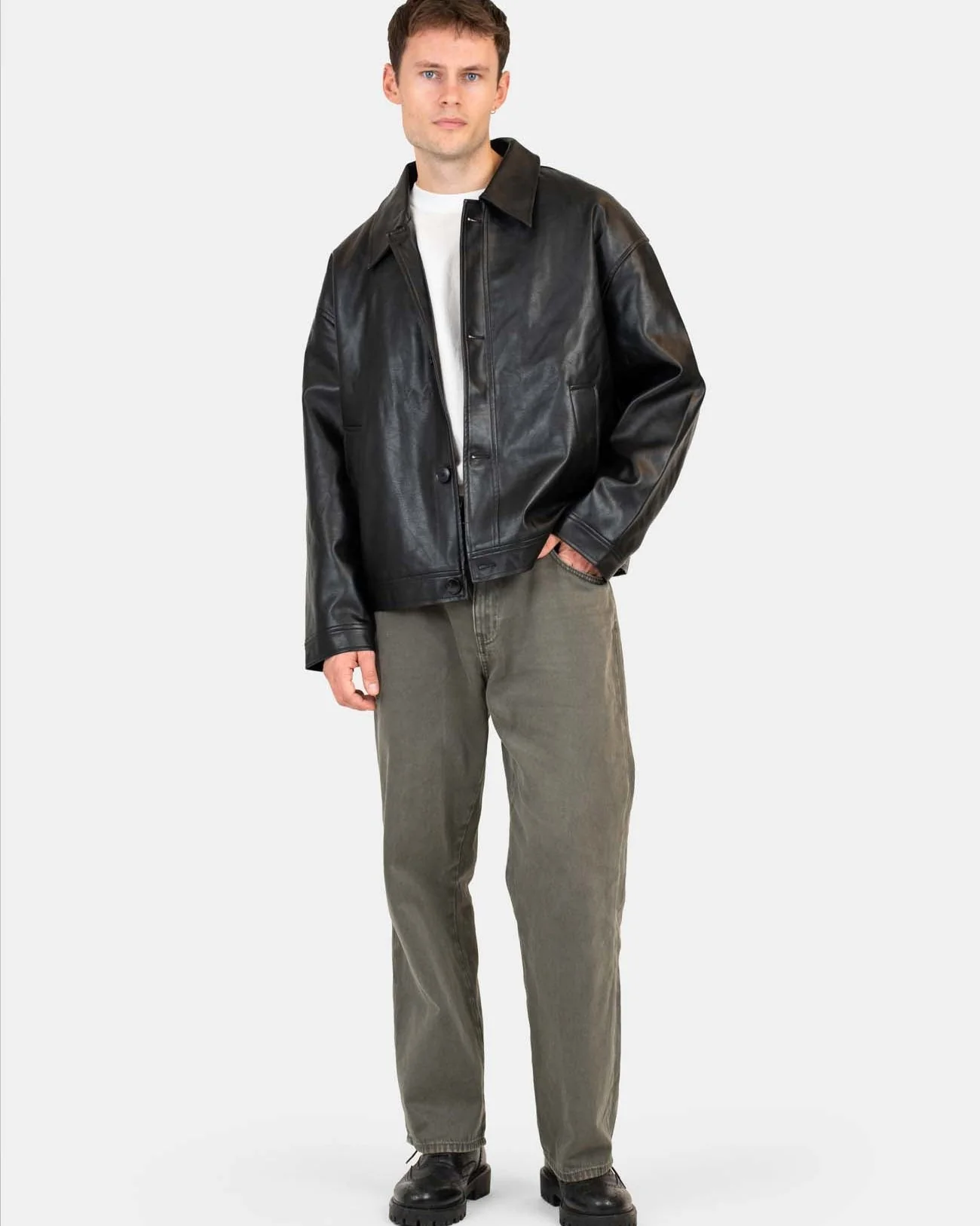 Baggy denim jeans khaki green - Image 5