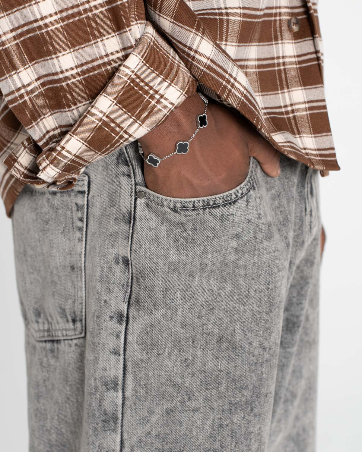 Baggy denim jeans washed gray - Image 11