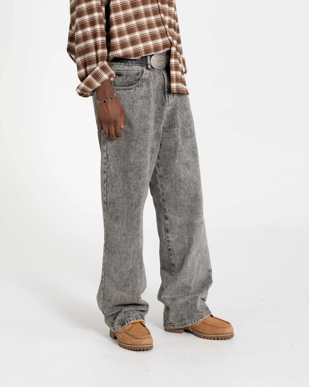 Baggy denim jeans washed gray - Image 4