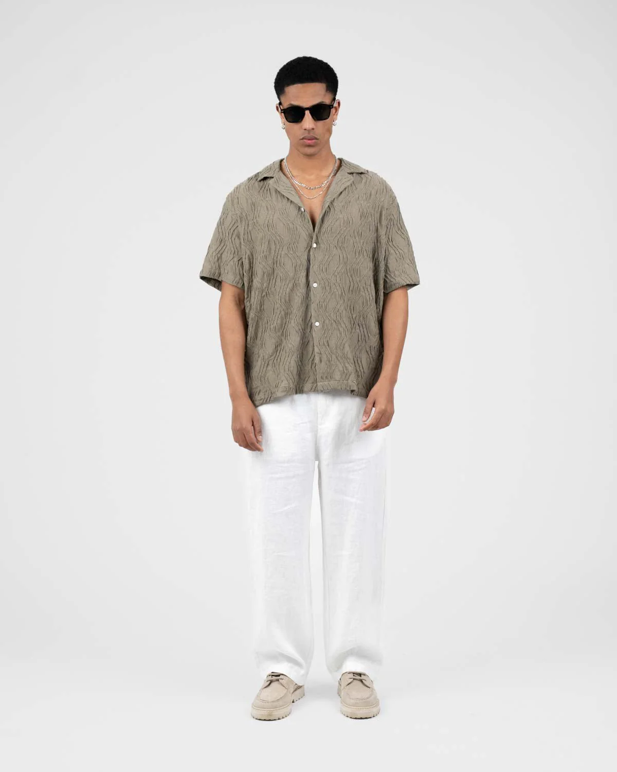 Baggy 100% flax pants white - Image 5