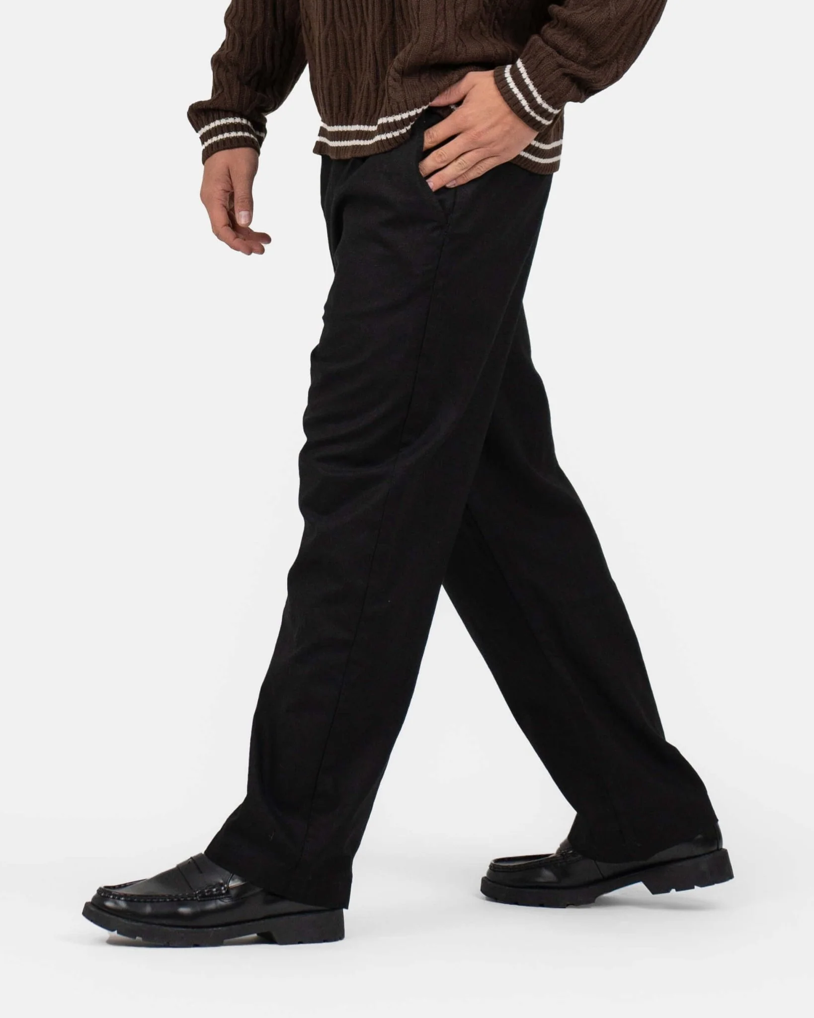 Baggy flax pants black - Image 7