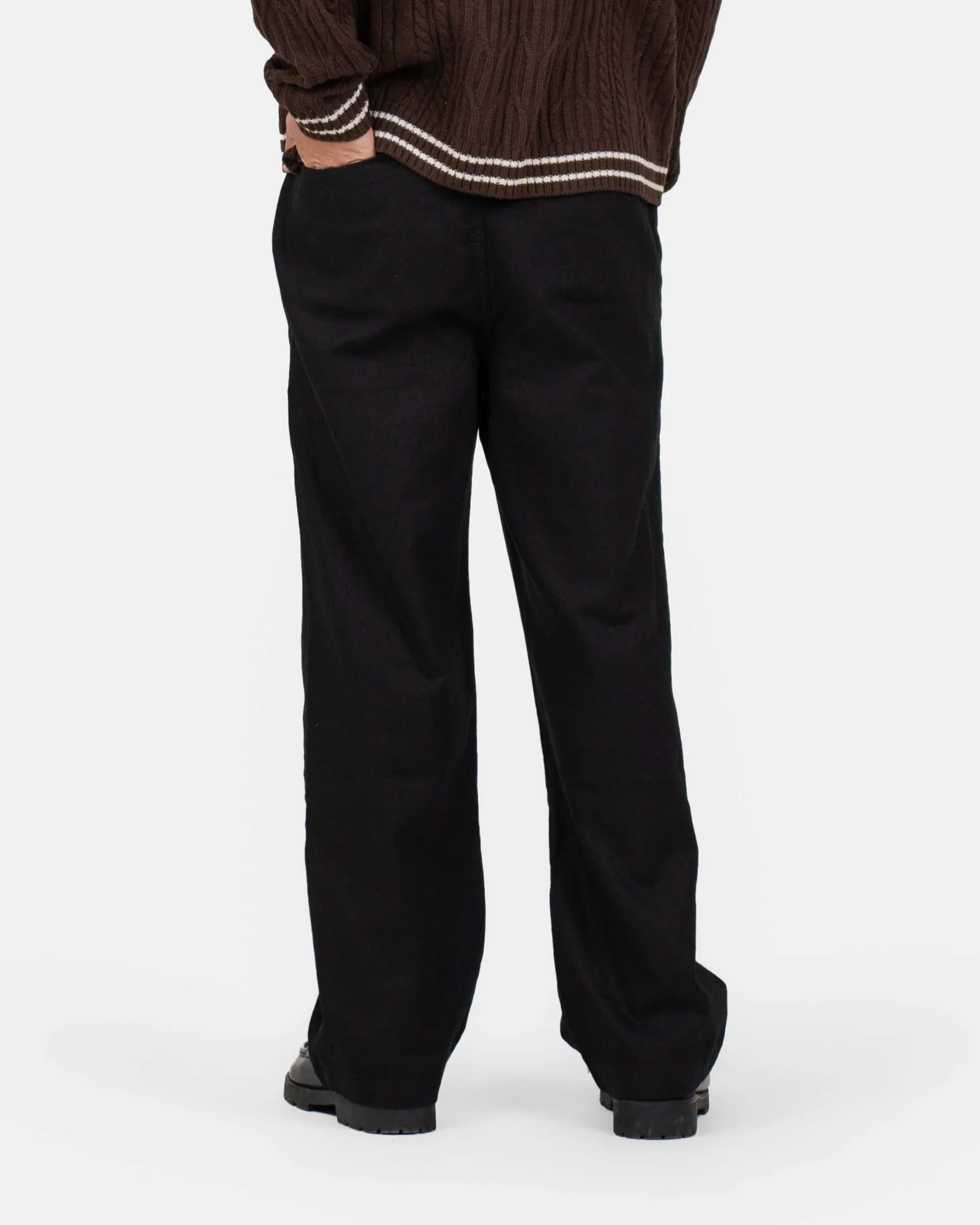 Baggy flax pants black - Image 8