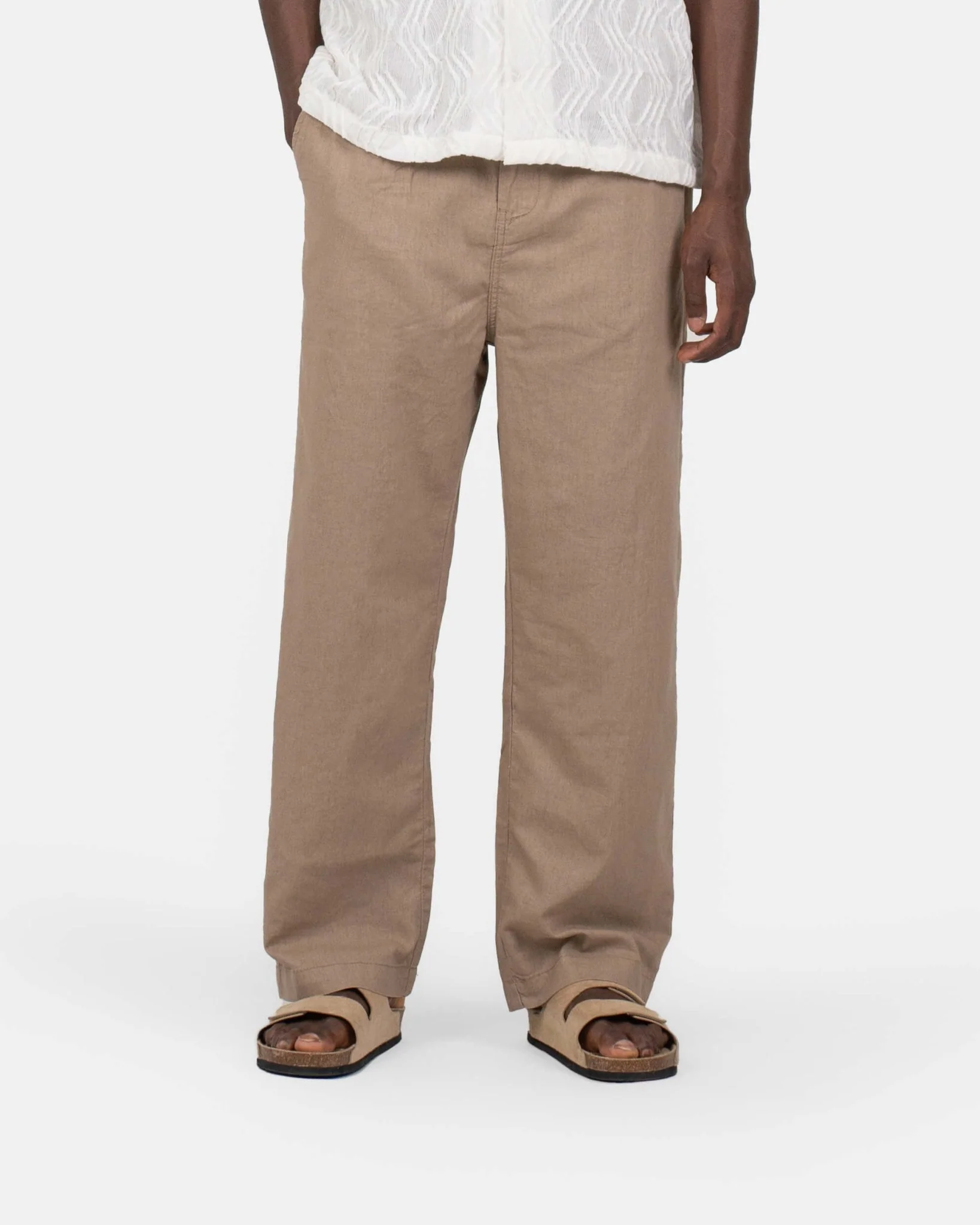 Baggy flax pants mocha - Image 3