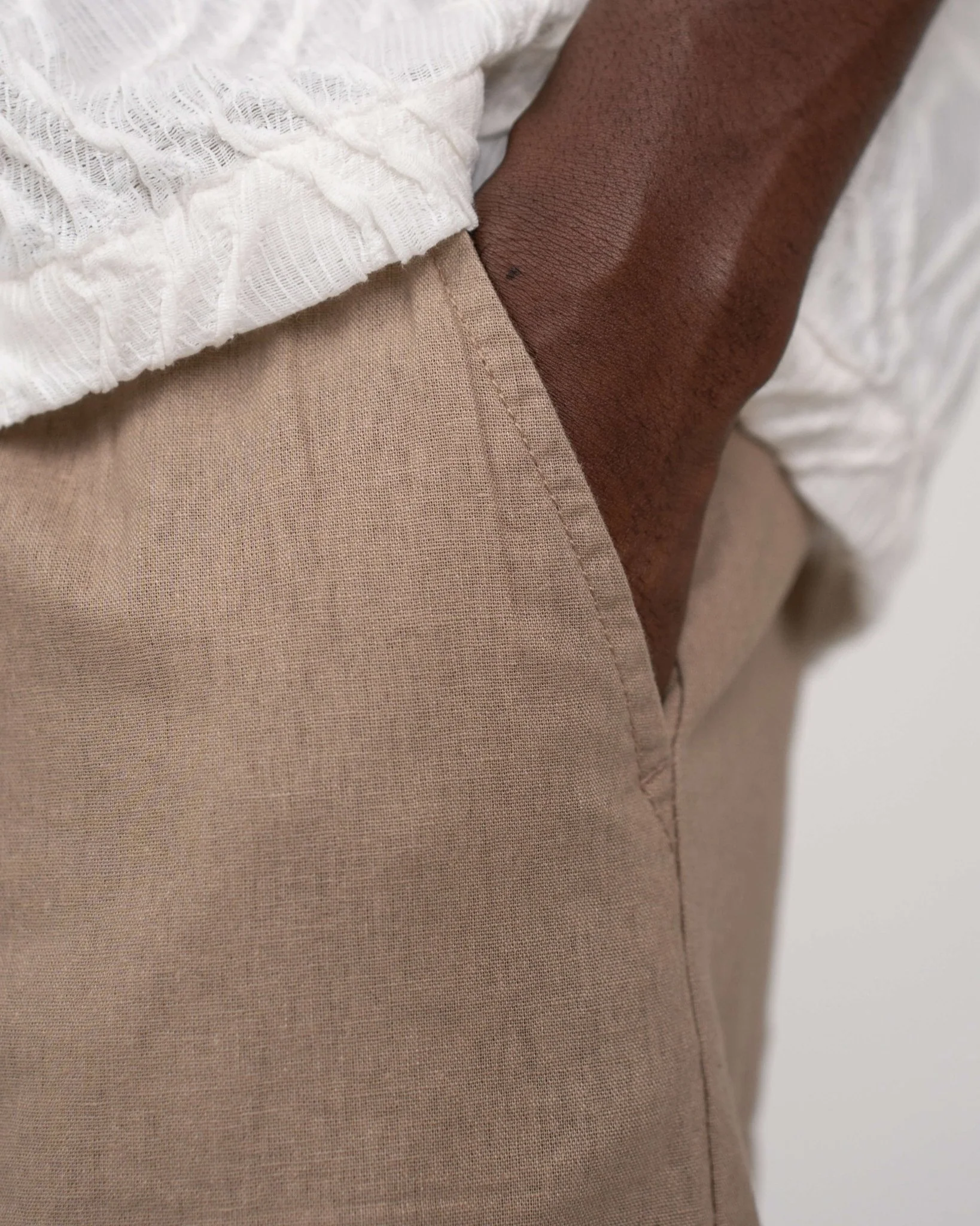Baggy flax pants mocha - Image 9