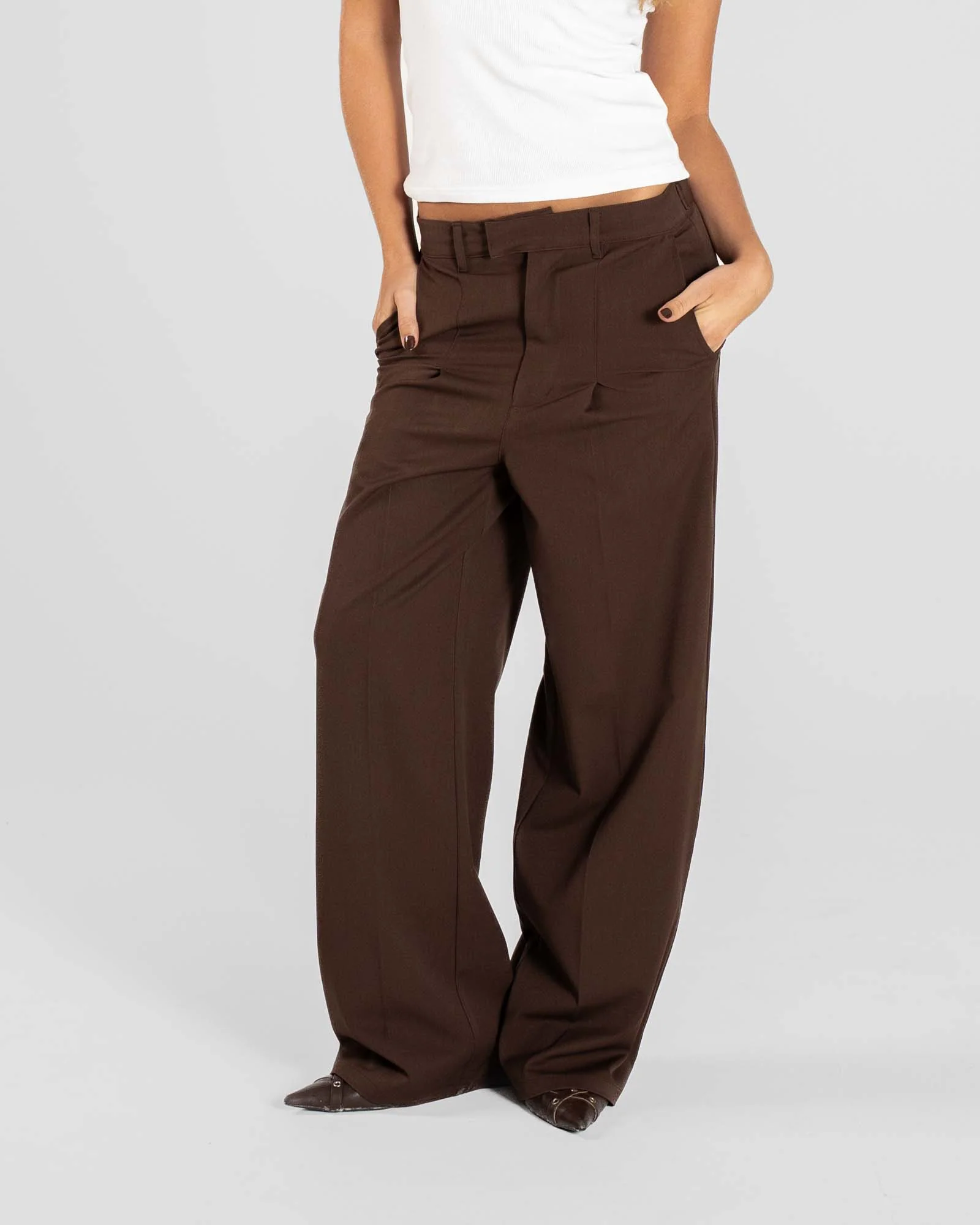 Baggy Suit Pants Brown - Image 4