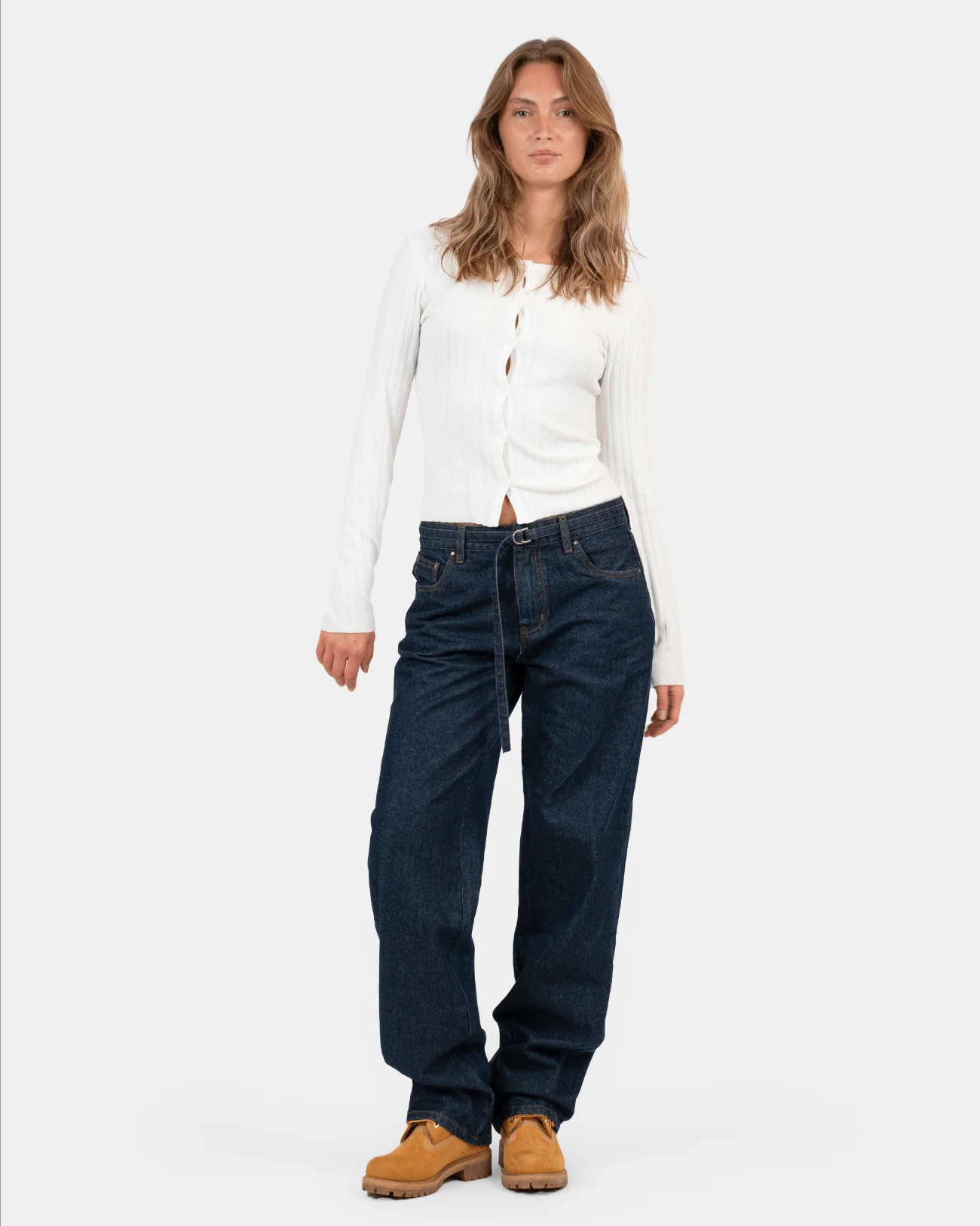 Buttoned long sleeve top white - Image 7