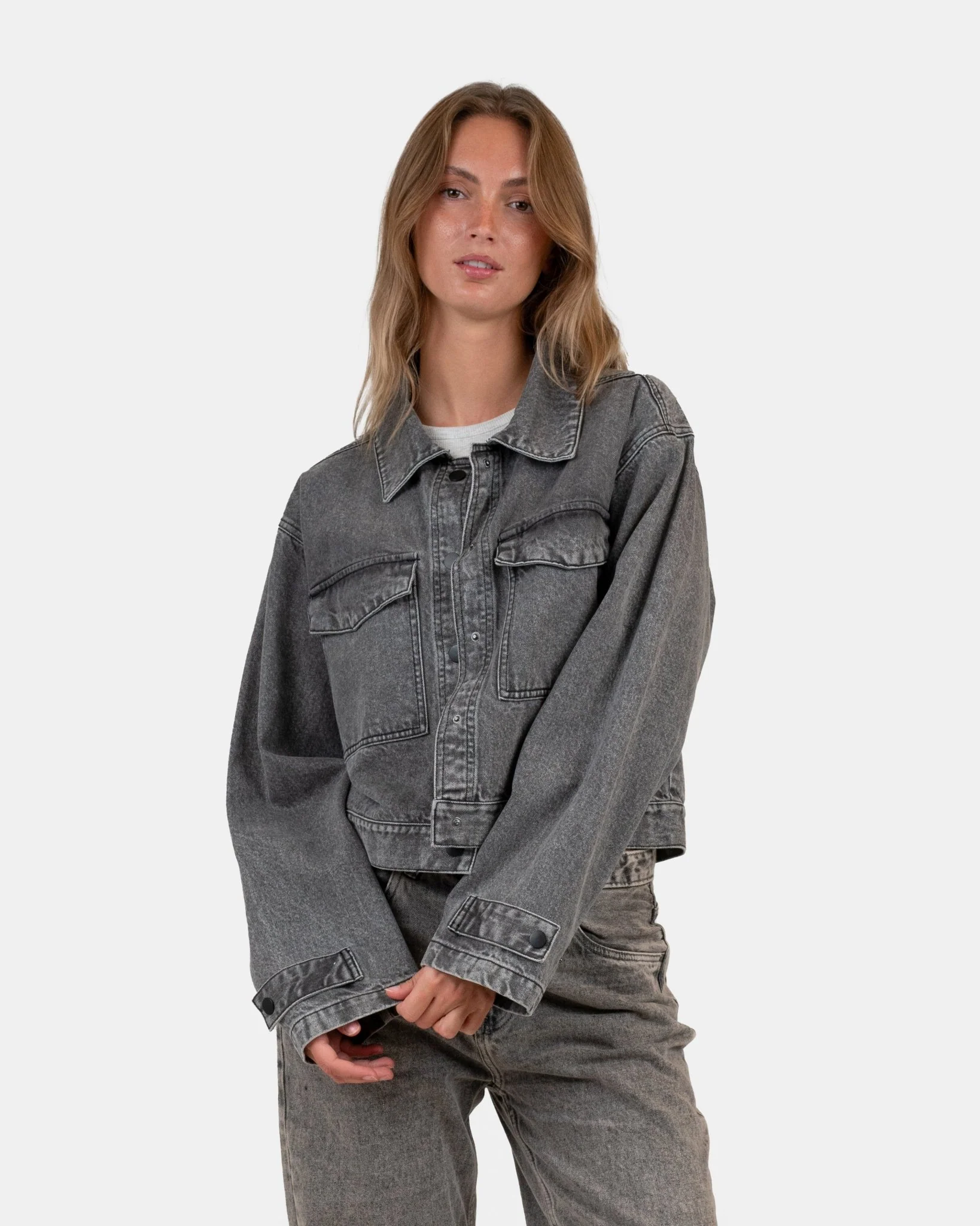 Denim Jacket Washed Gray - Image 2