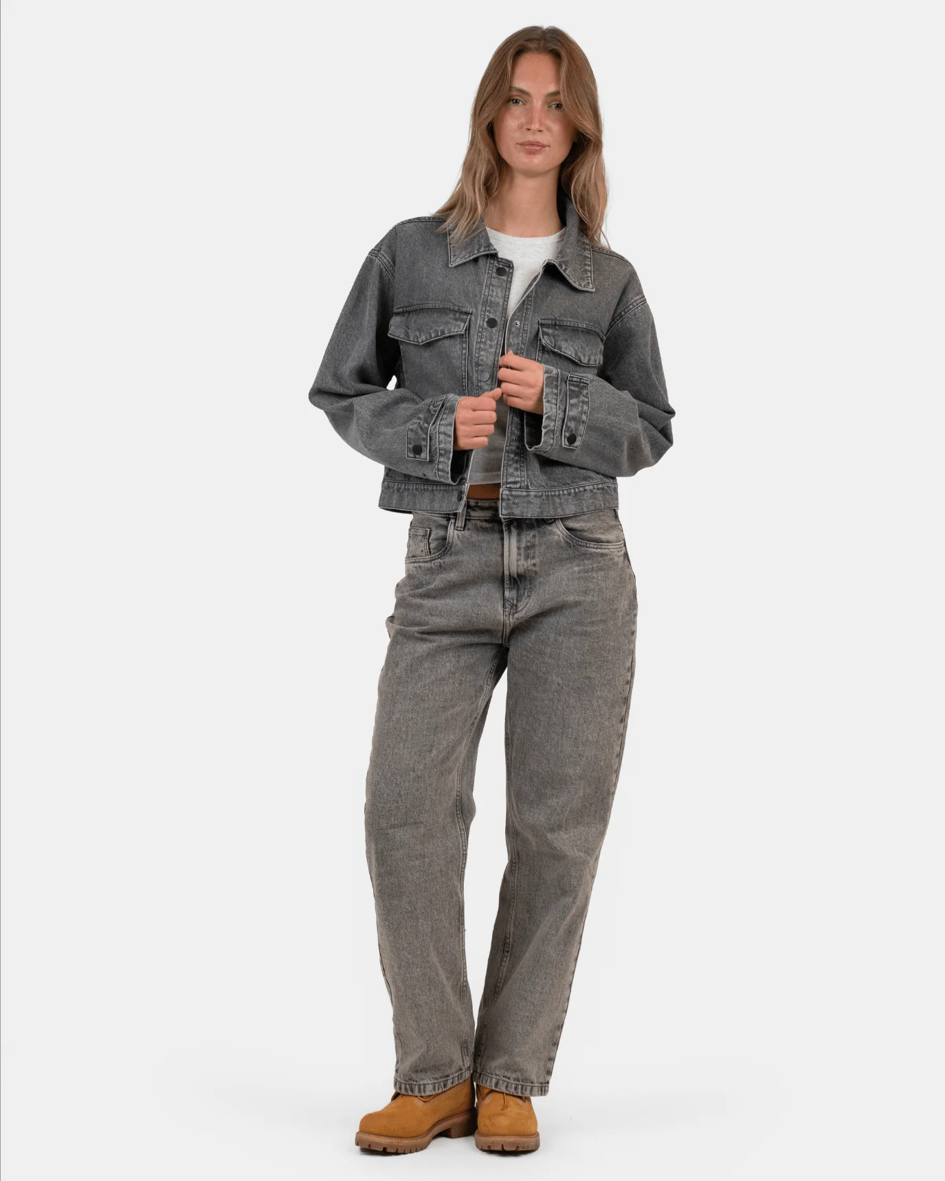 Denim Jacket Washed Gray - Image 3