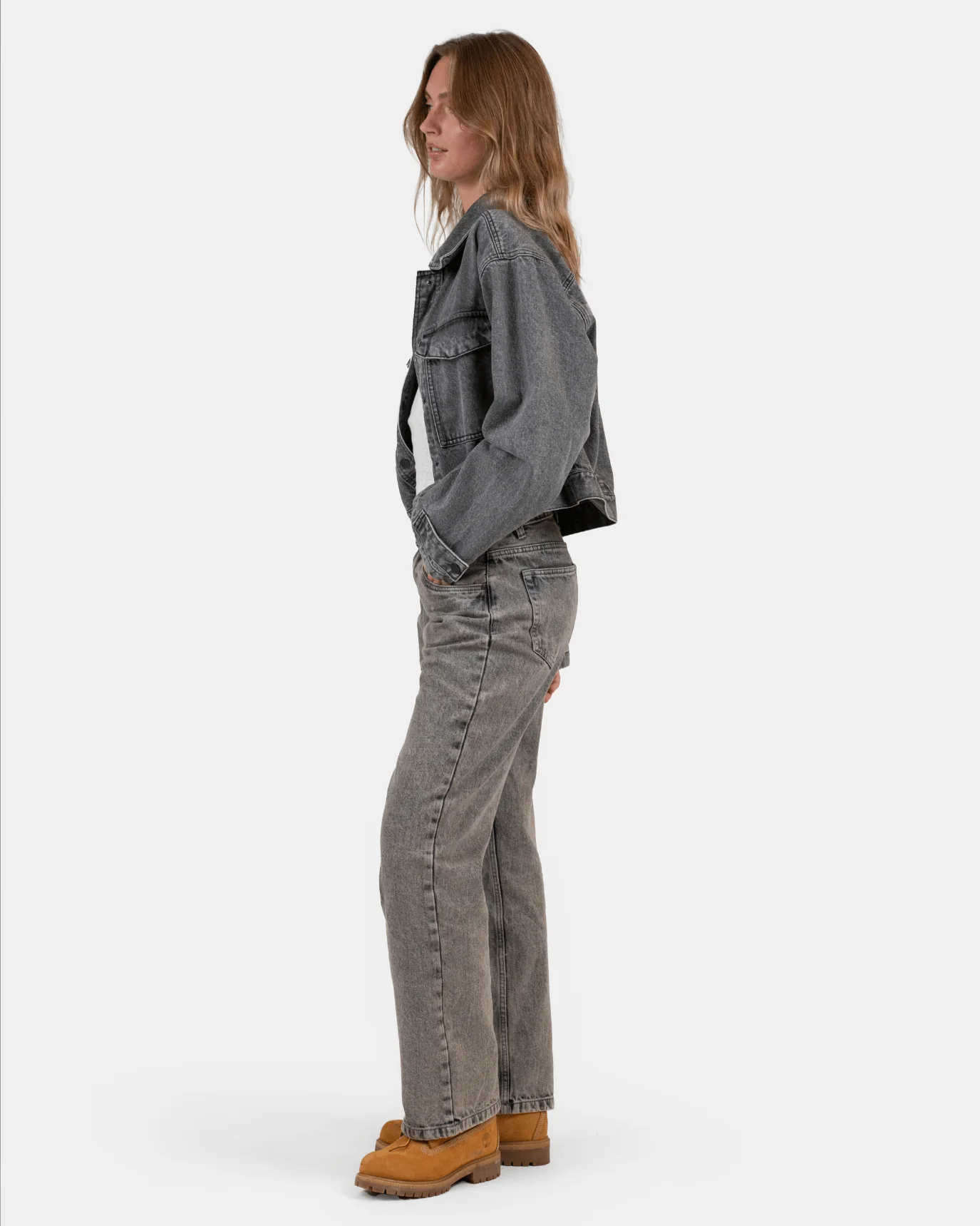 Denim Jacket Washed Gray - Image 4