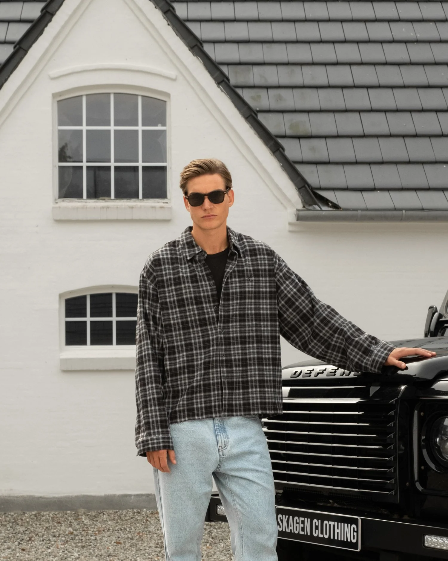 Checkered flannel shirt gray - Image 3