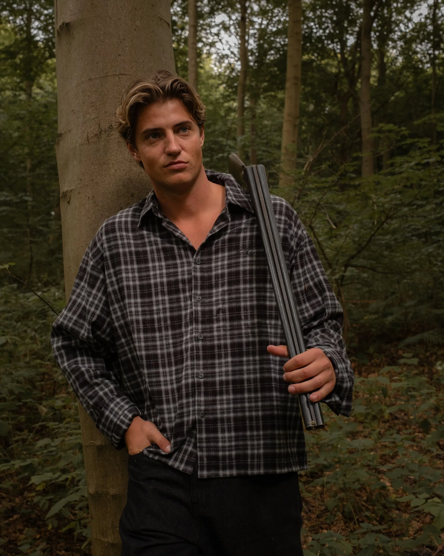 Checkered flannel shirt gray - Image 6