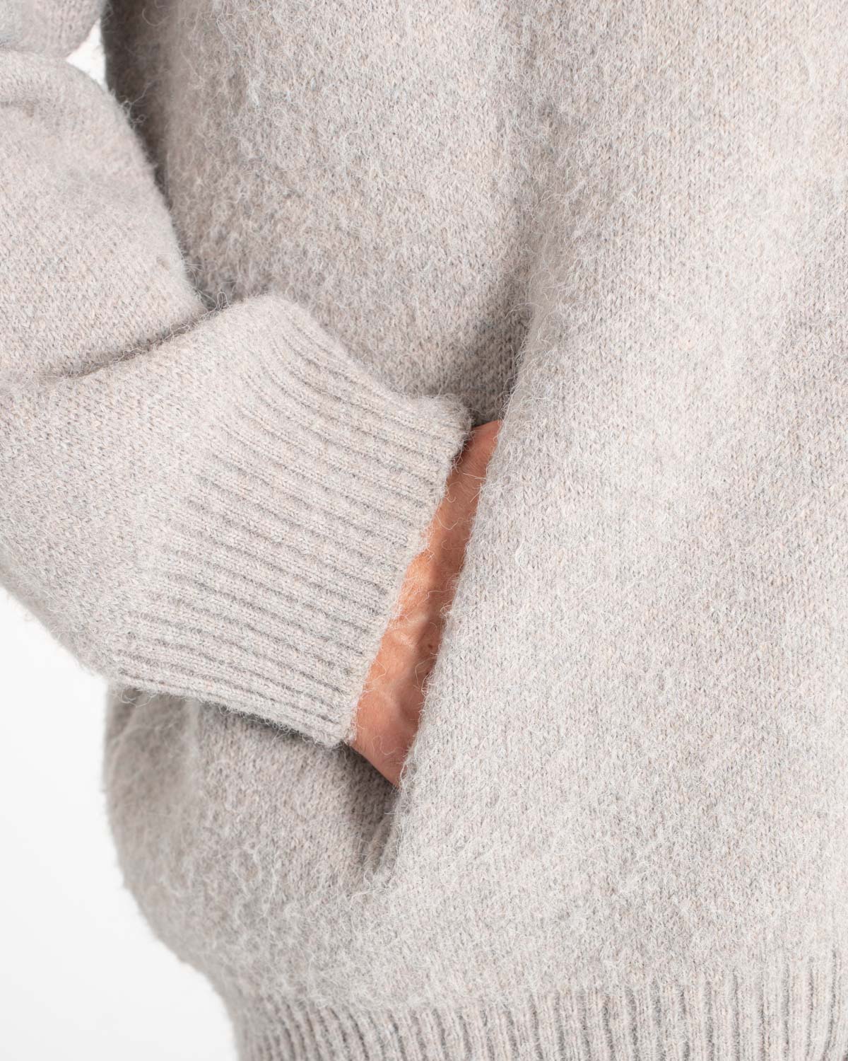 Full-zip sweater light gray - Image 11
