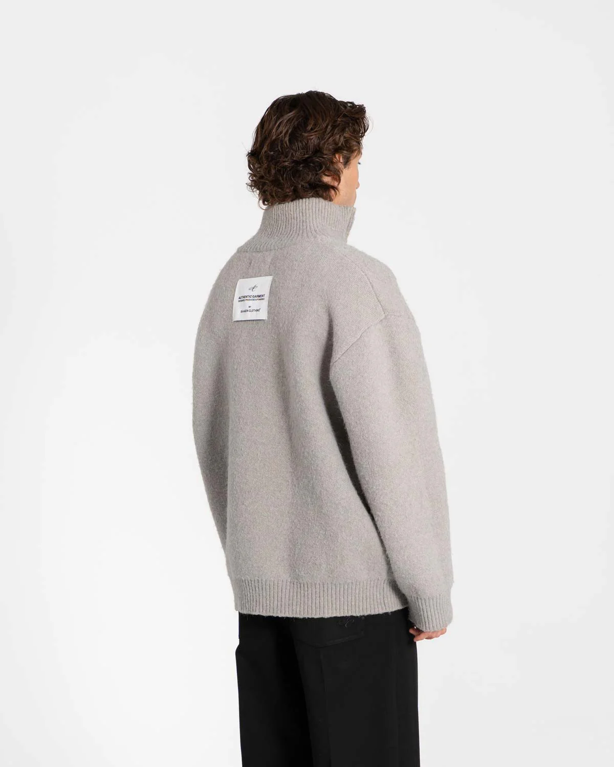 Full-zip sweater light gray - Image 7