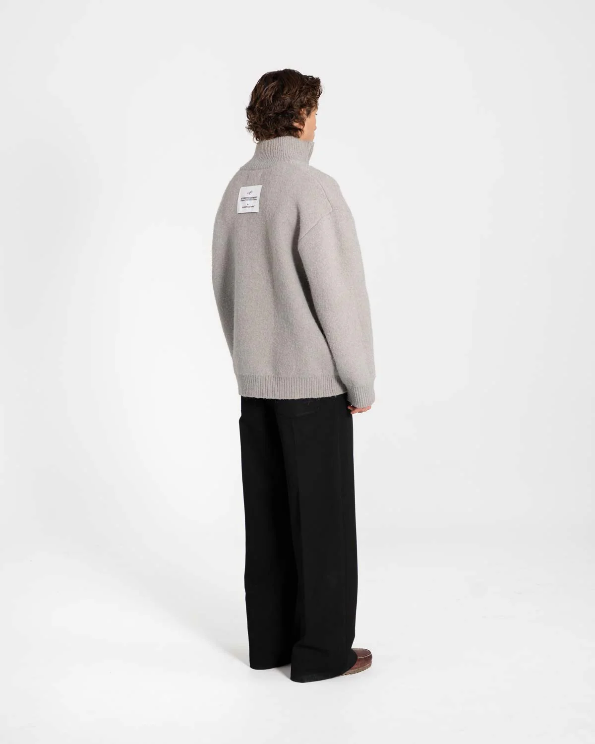Full-zip sweater light gray - Image 8