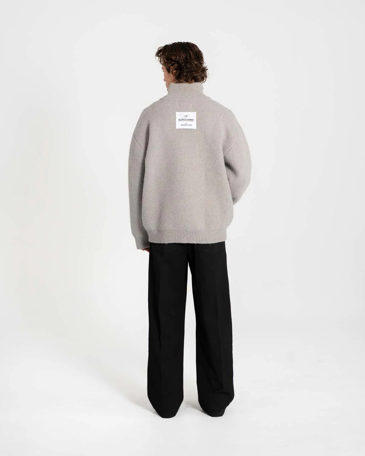 Full-zip sweater light gray - Image 9