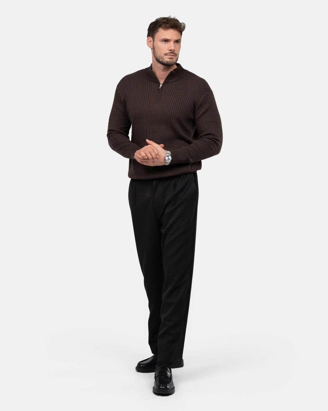 Half zip knit brown - Image 4