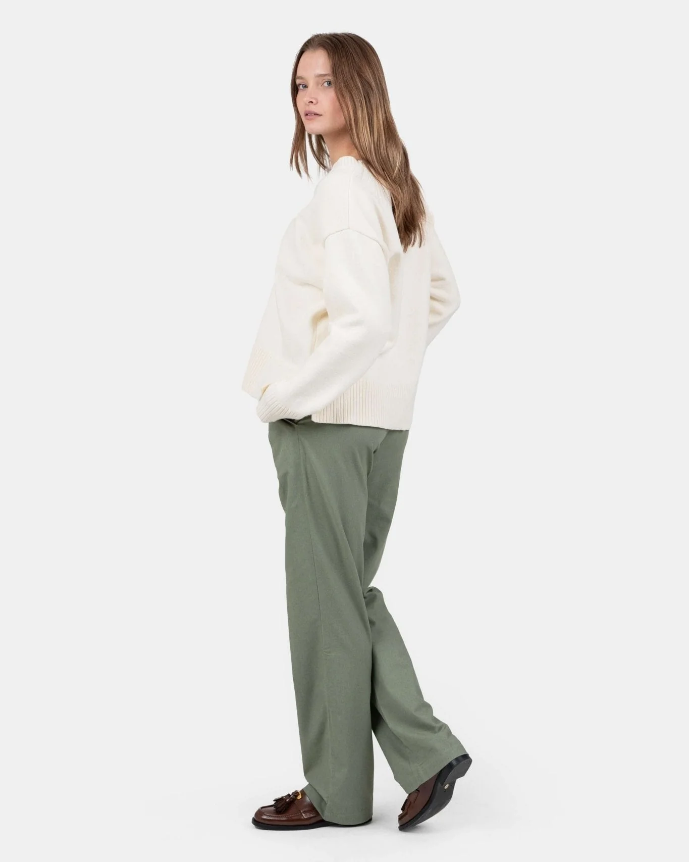 Heavyweight flax pants high -waisted army - Image 3