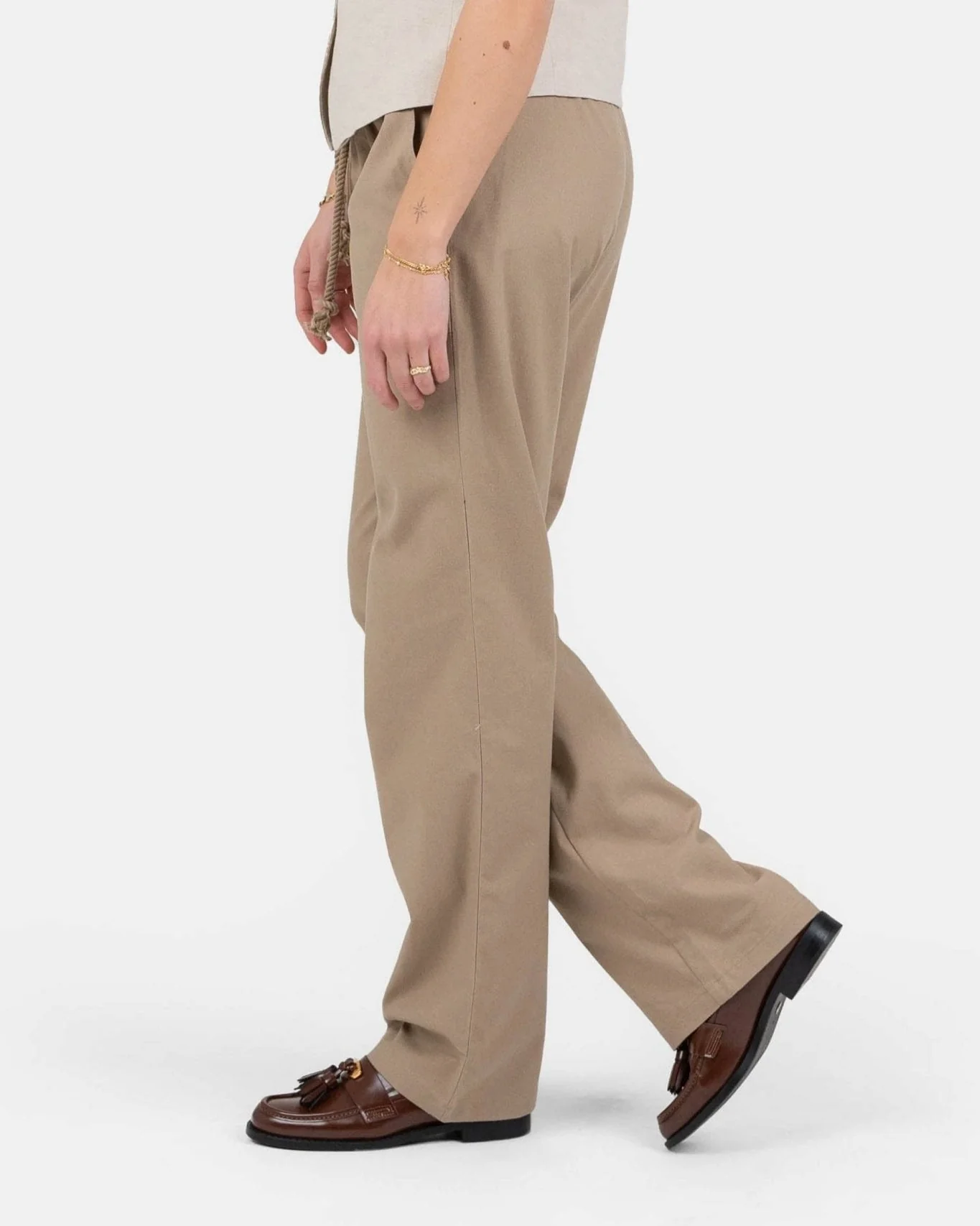 Heavyweight flax pants low -waisted mocha - Image 5