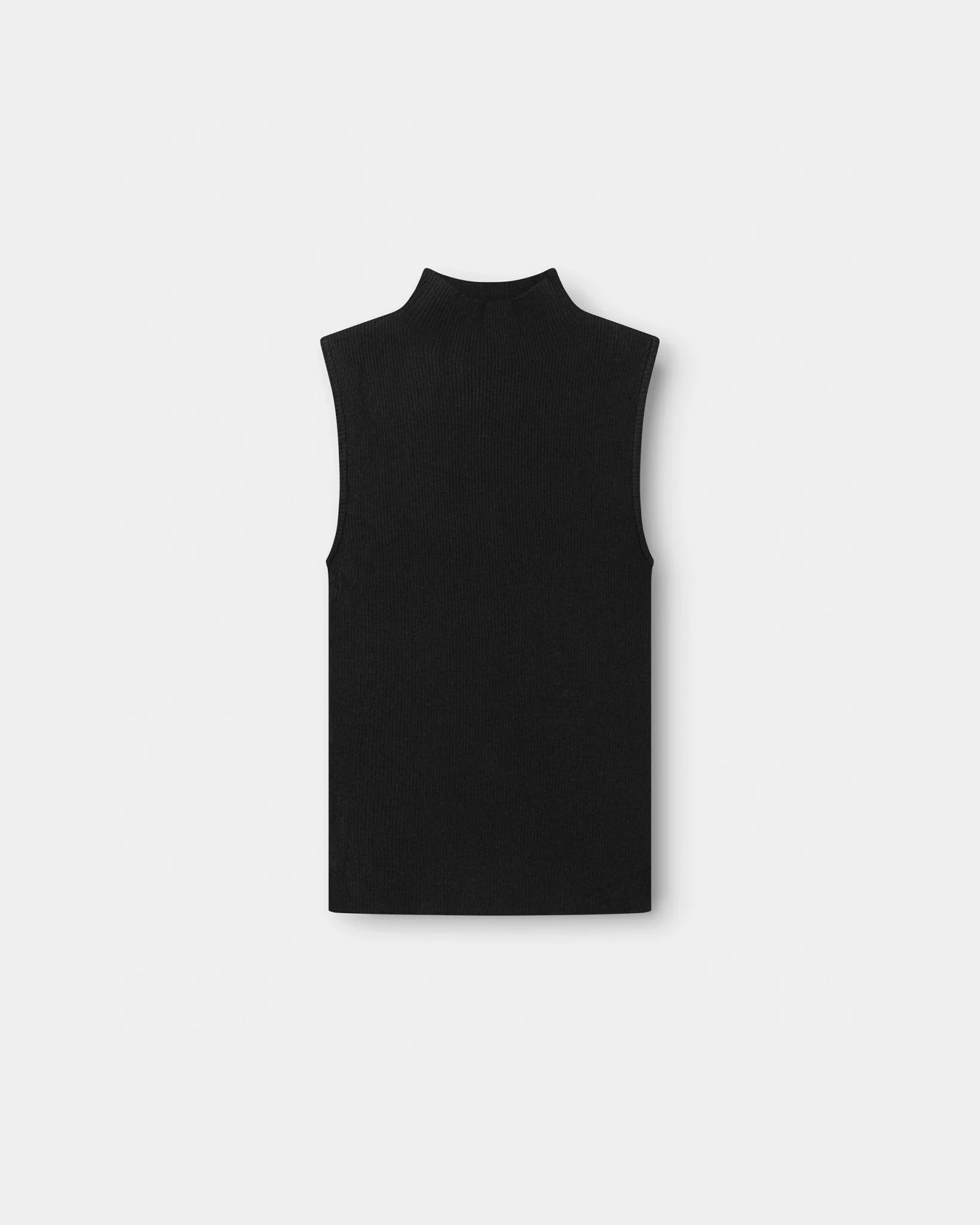 Highneck Knitted Top Black