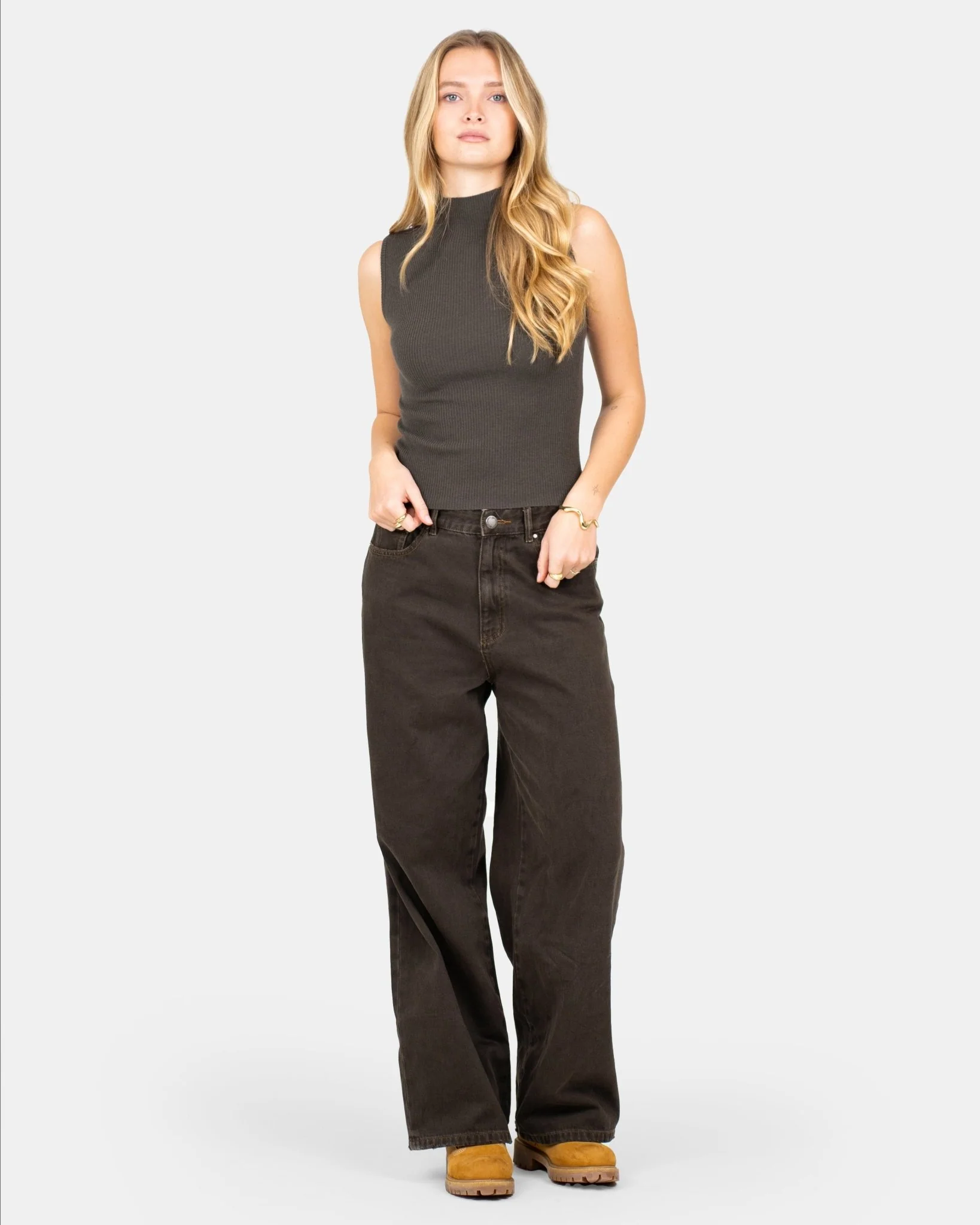 Highneck knitted top gray - Image 5