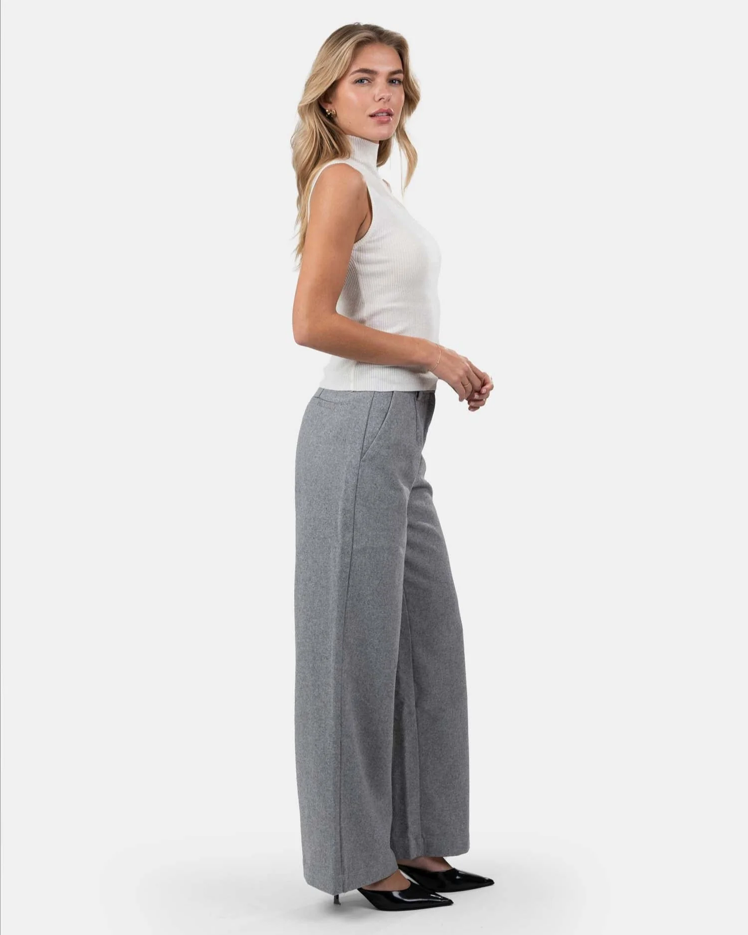 Highneck Knitted Top White - Image 6