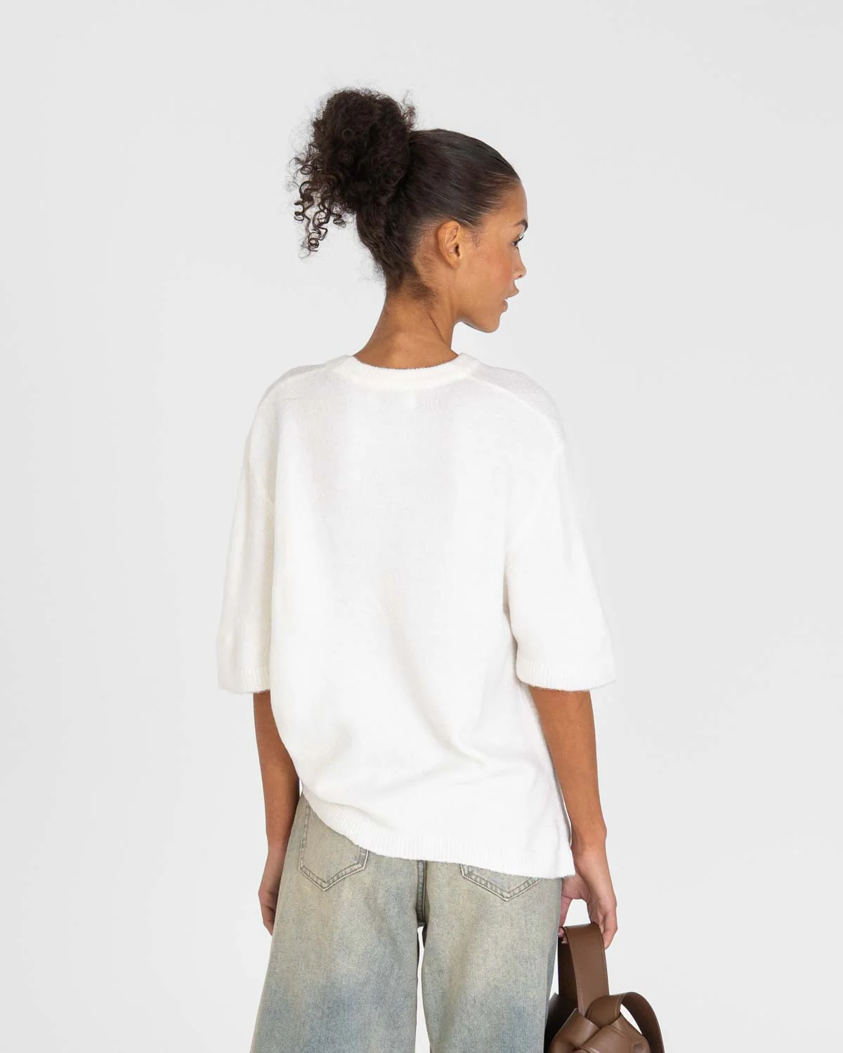 Knitted T-shirt White - Image 6