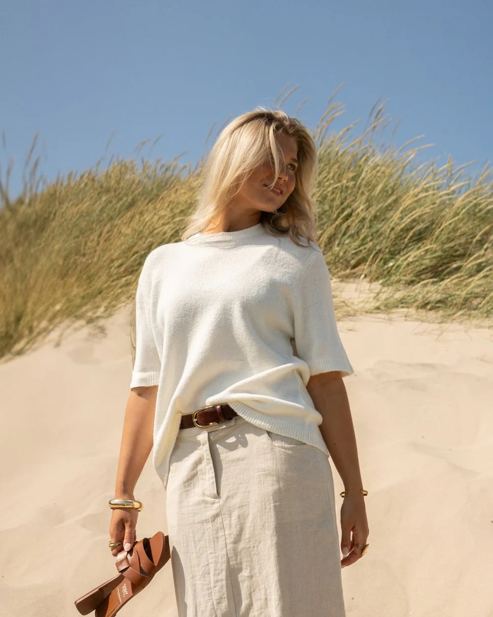 Knitted T-shirt White - Image 7