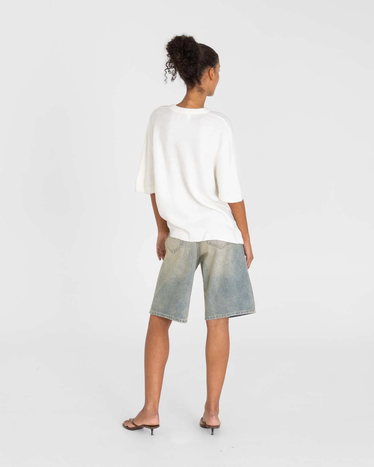 Knitted T-shirt White - Image 8