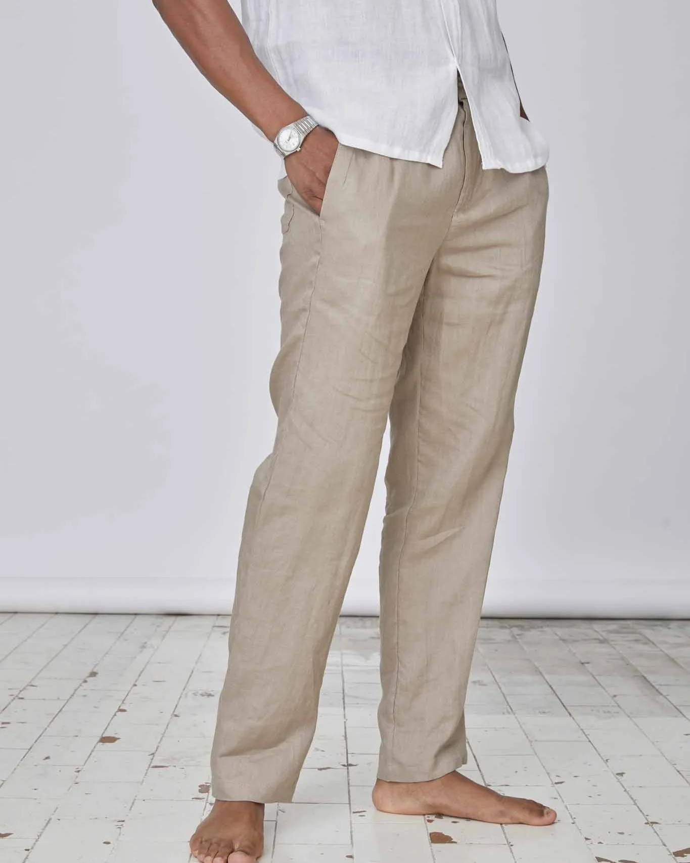 100% flax pants mocha