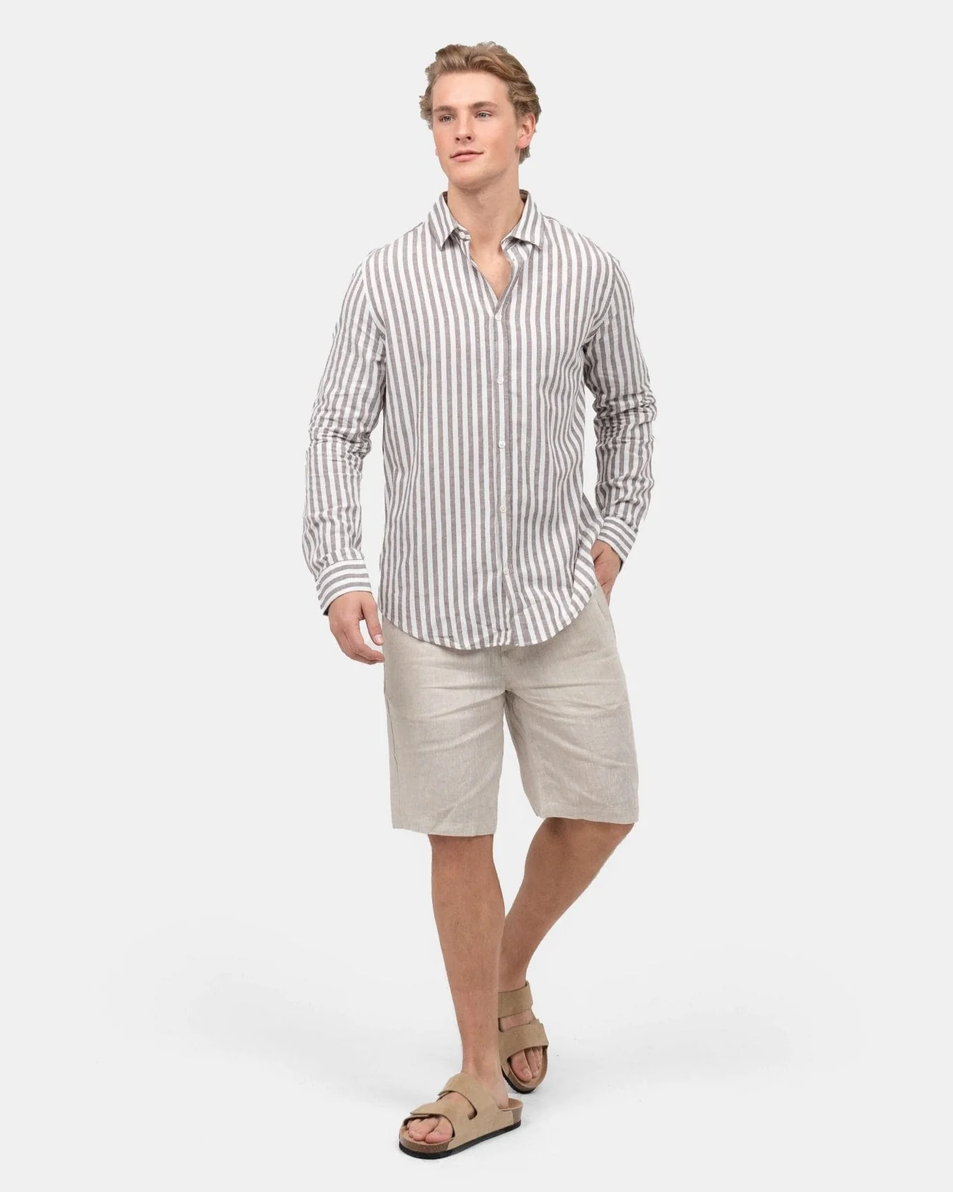 Flax shorts beige - Image 5