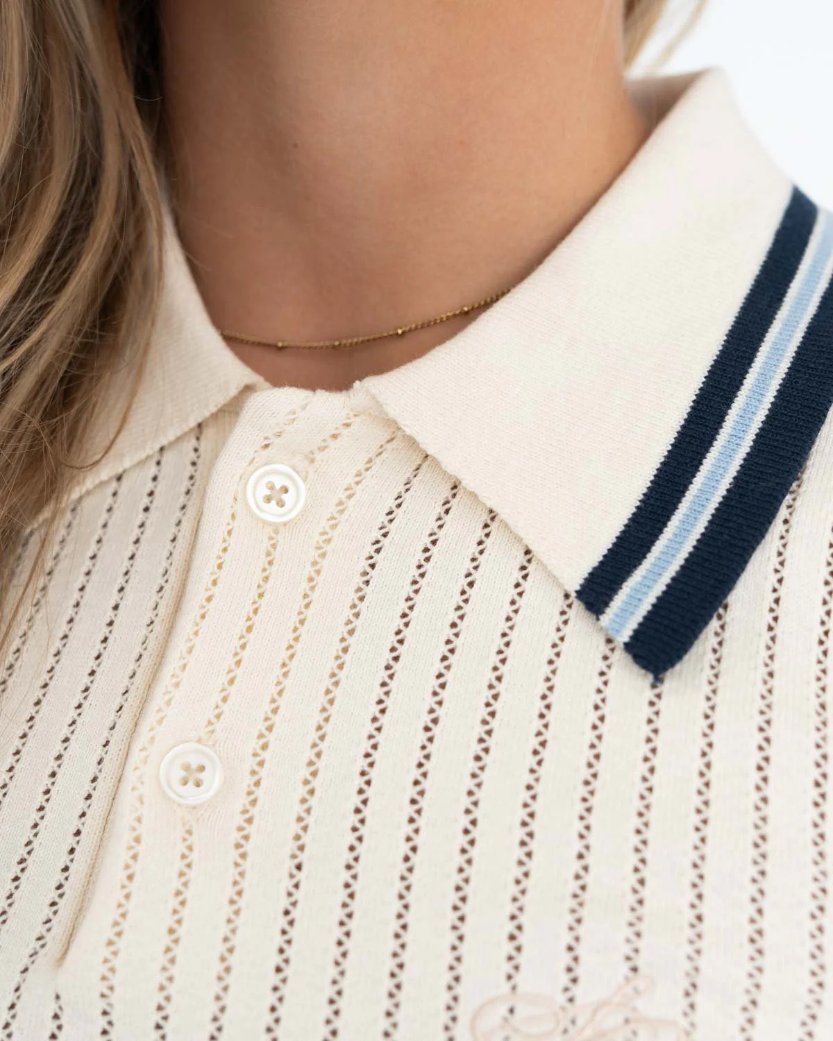 Short -sleeved polo white - Image 4