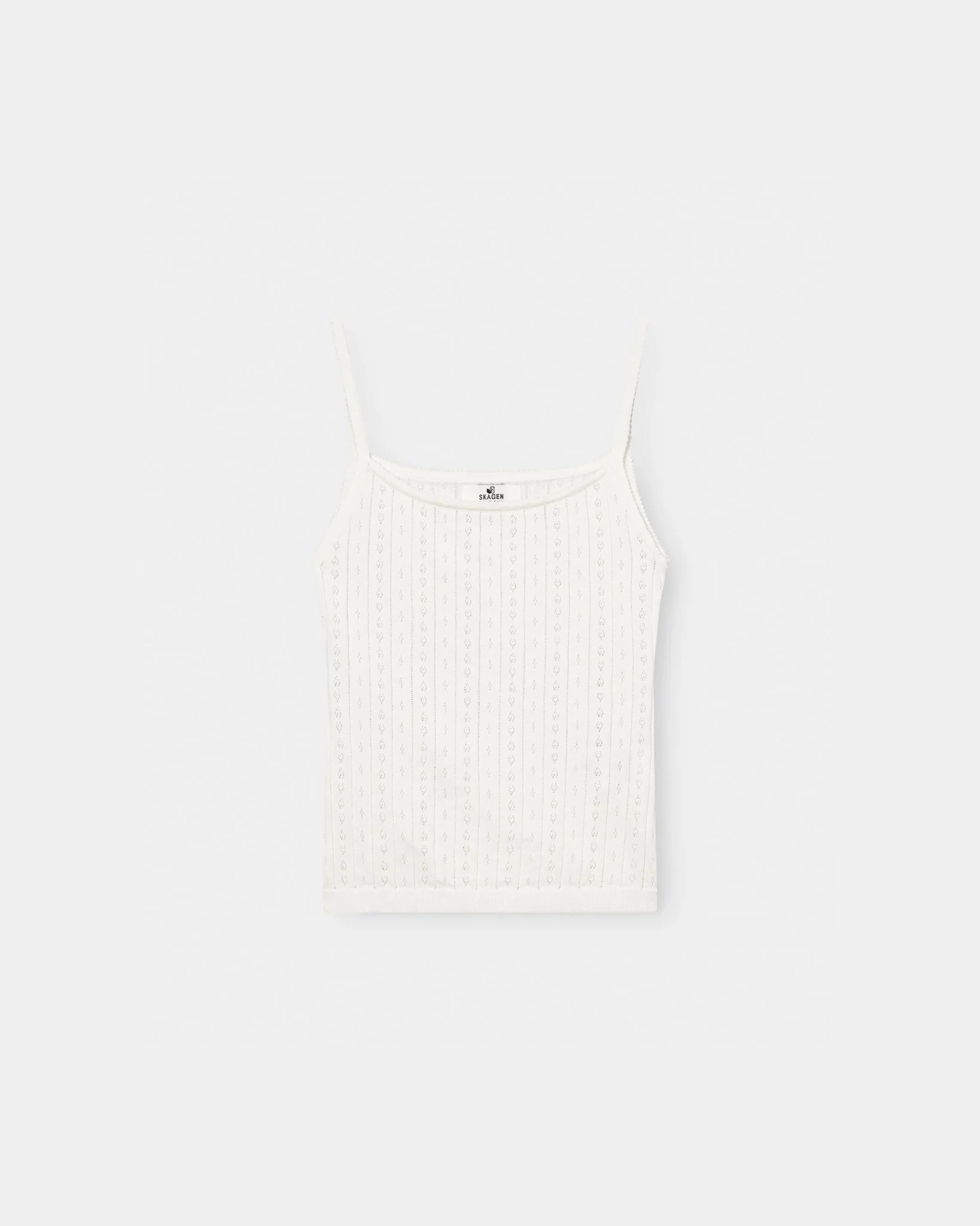 Strap Pointelle Top White