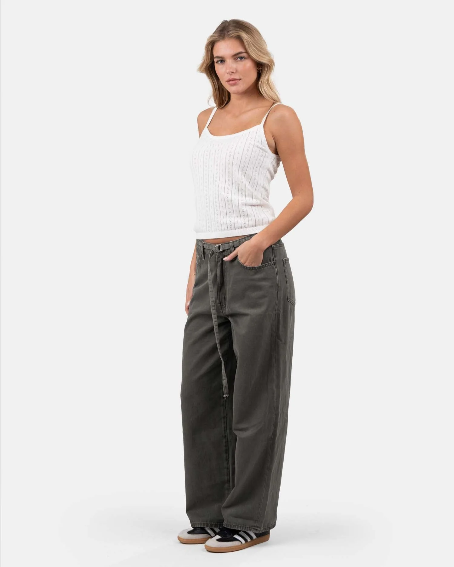 Strap Pointelle Top White - Image 4