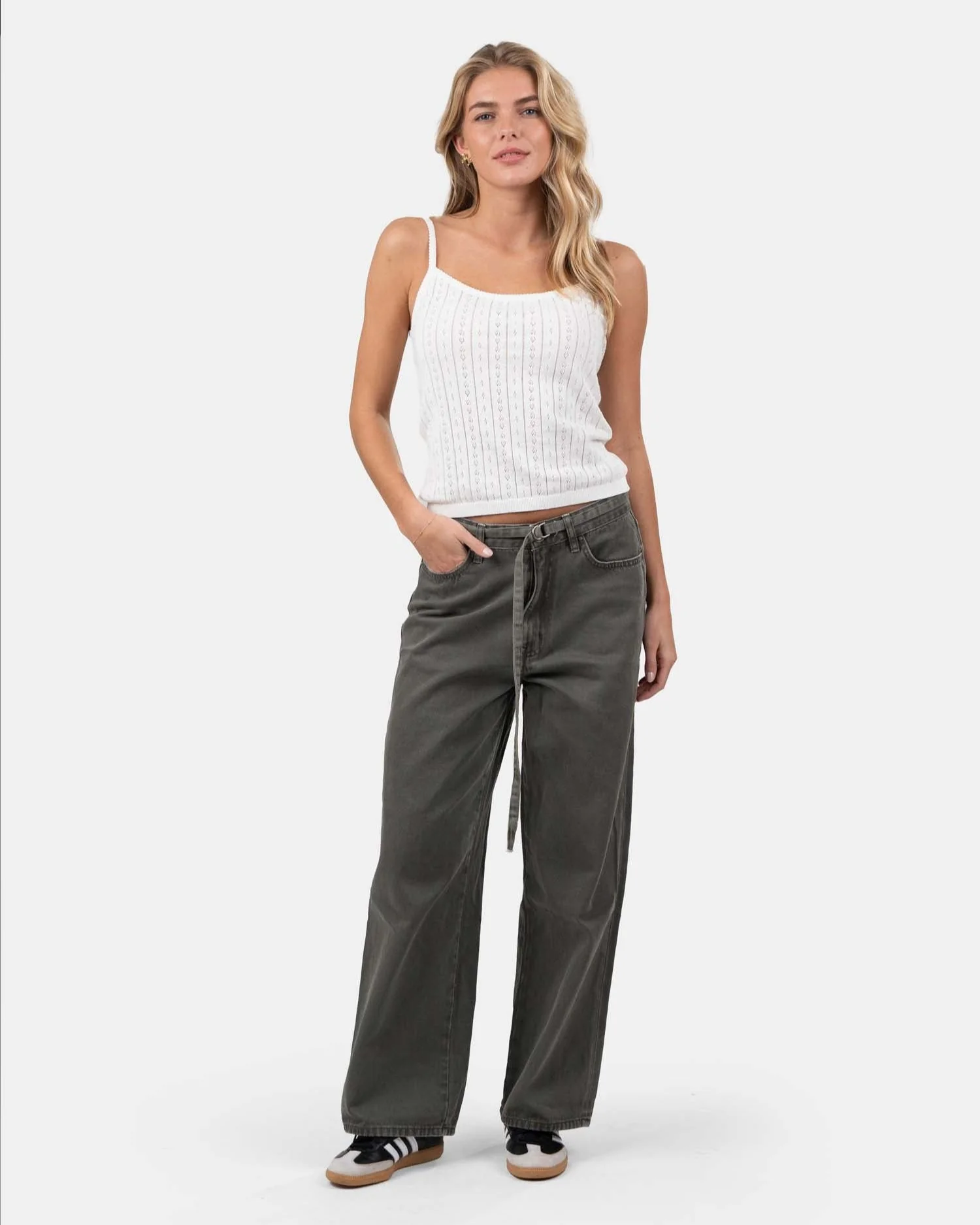 Strap Pointelle Top White - Image 7