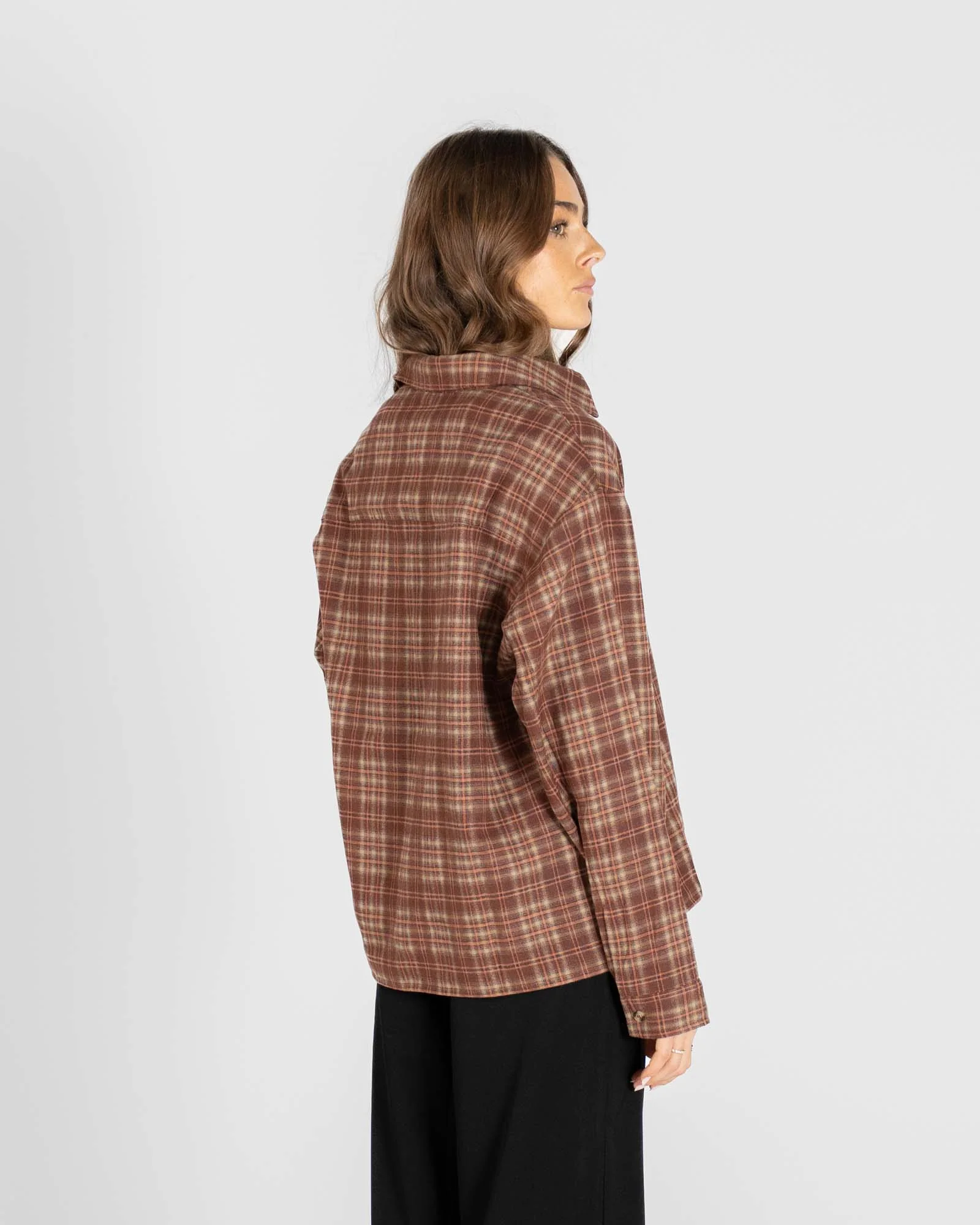 Checkered flannel shirt Bordeaux - Image 8