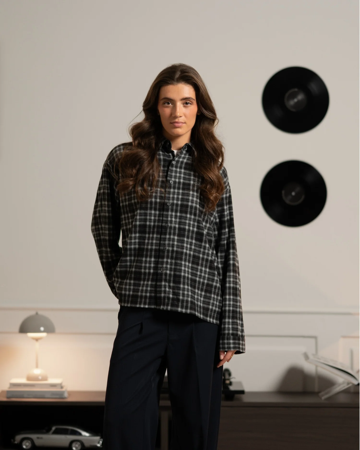 Checkered flannel shirt gray - Image 5