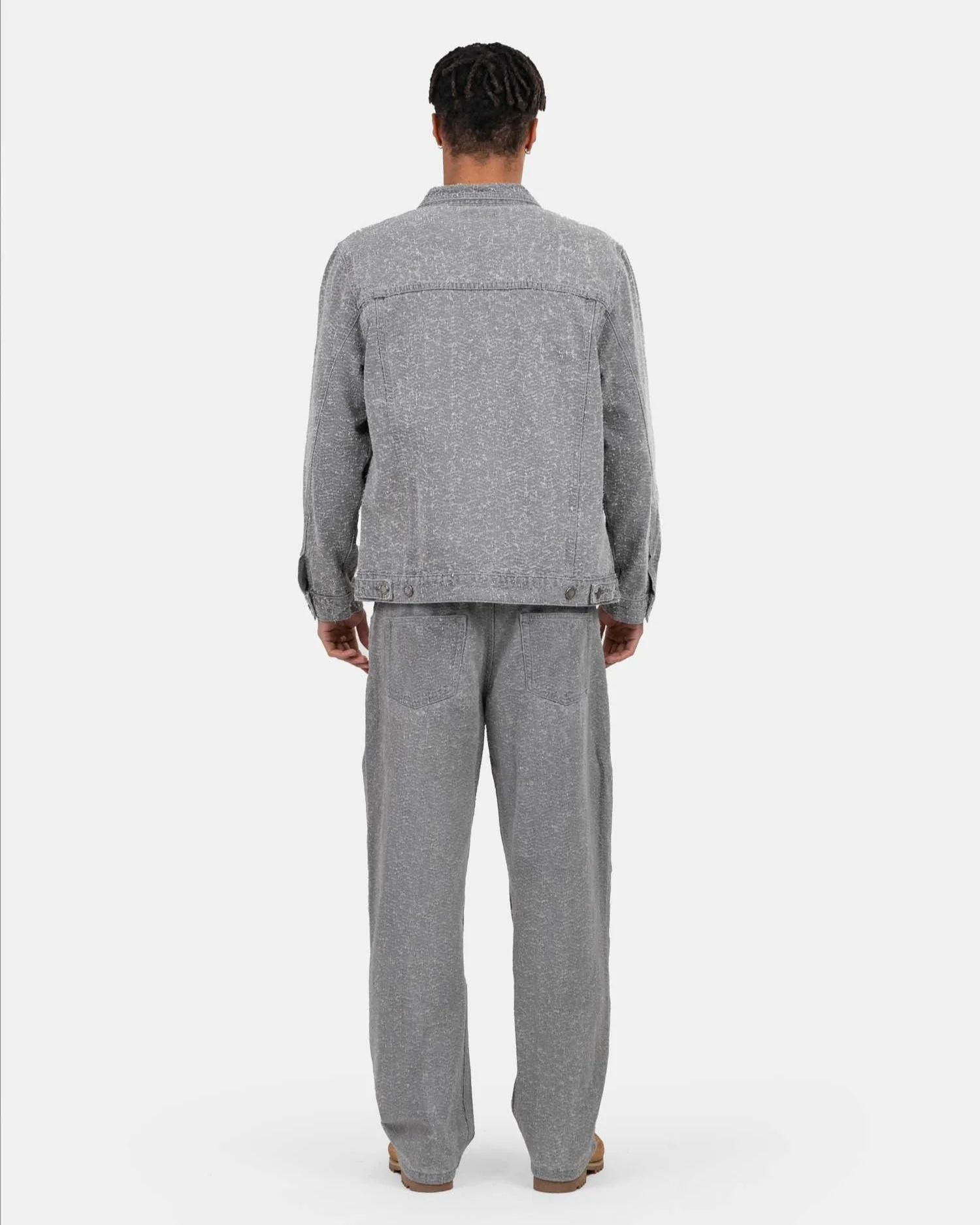 Textured denim jacket gray - Image 7