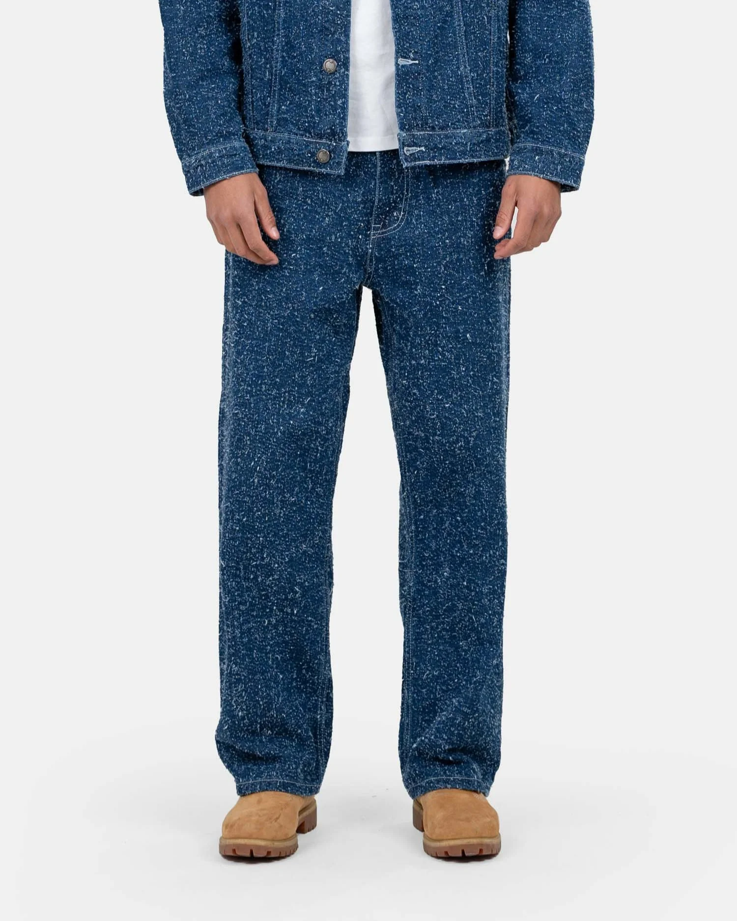 Textured denim jeans mid blue - Image 4