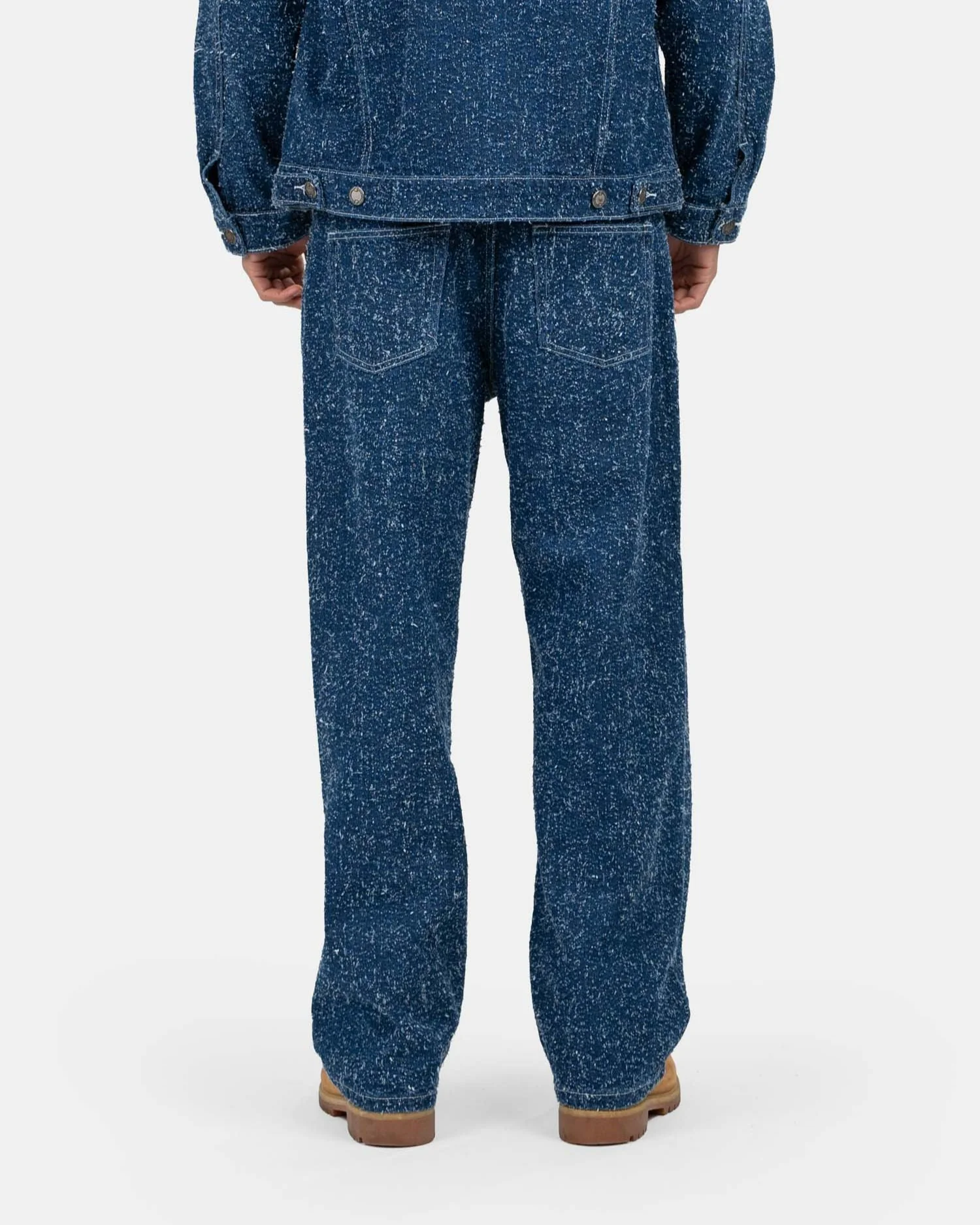 Textured denim jeans mid blue - Image 7