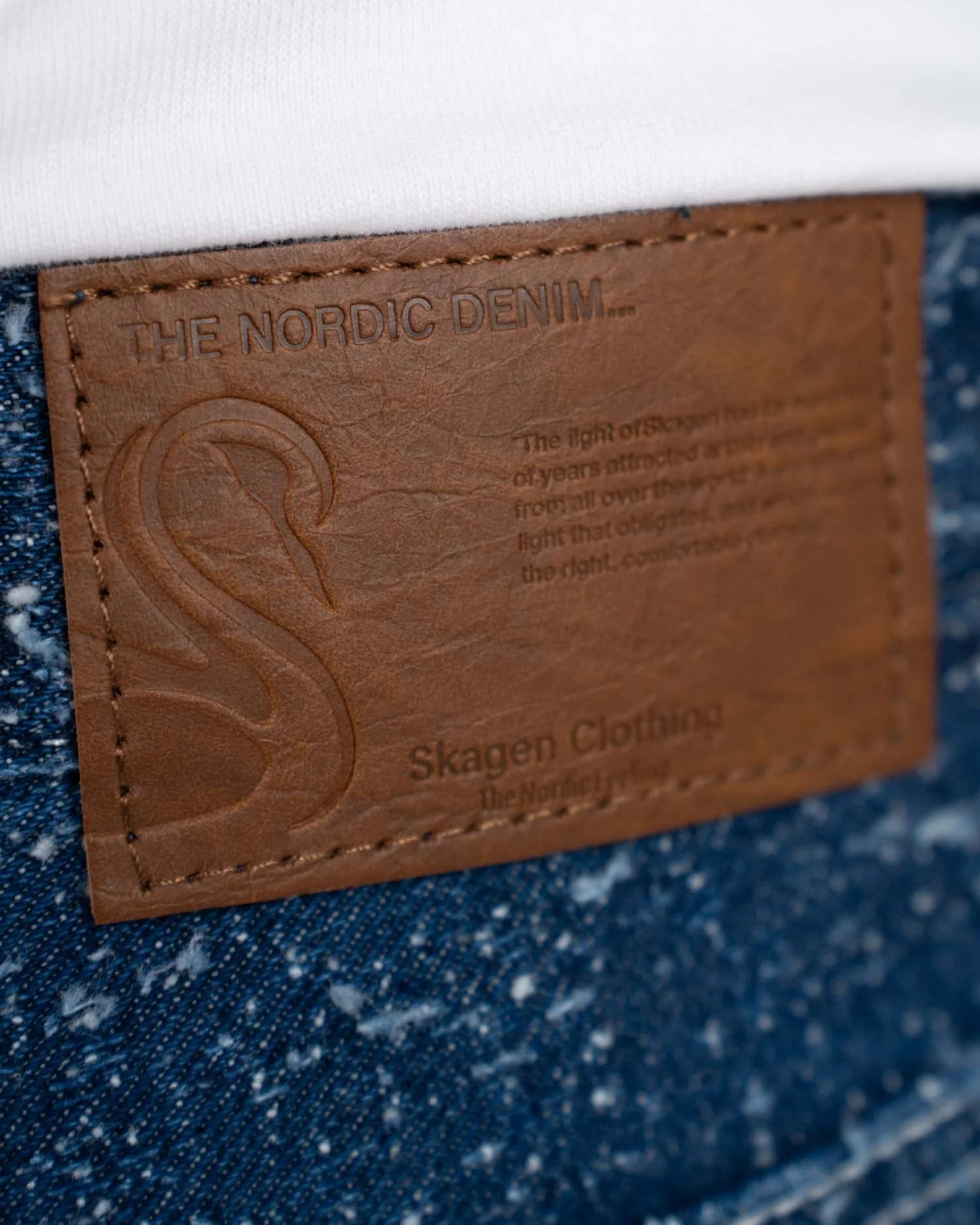 Textured denim jeans mid blue - Image 9