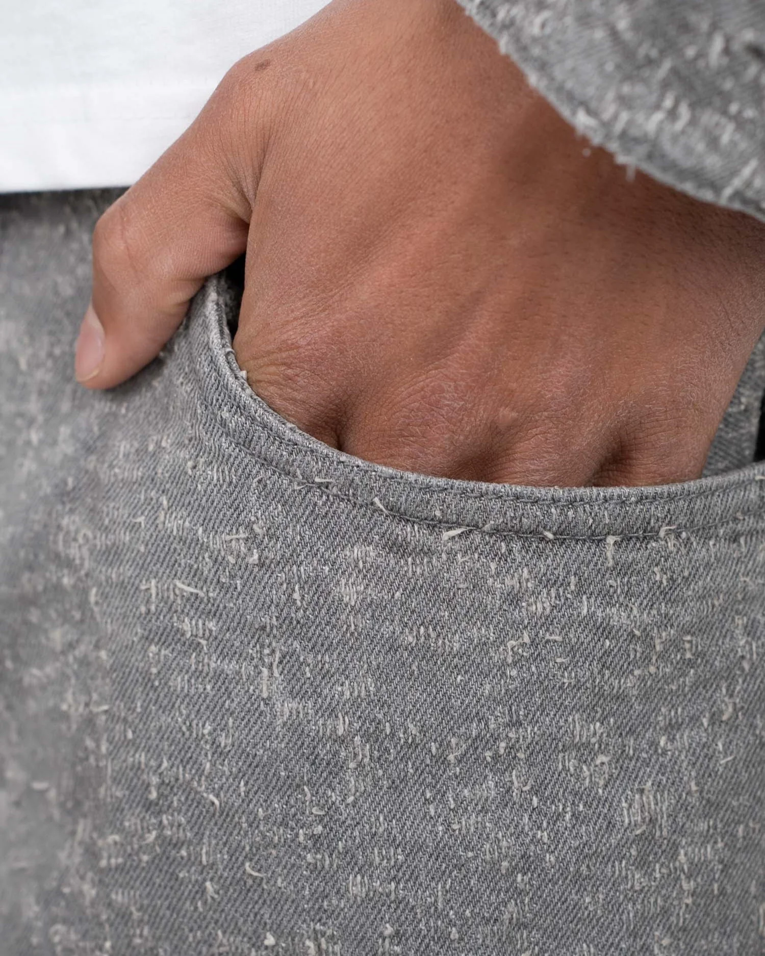 Textured denim jeans gray - Image 7